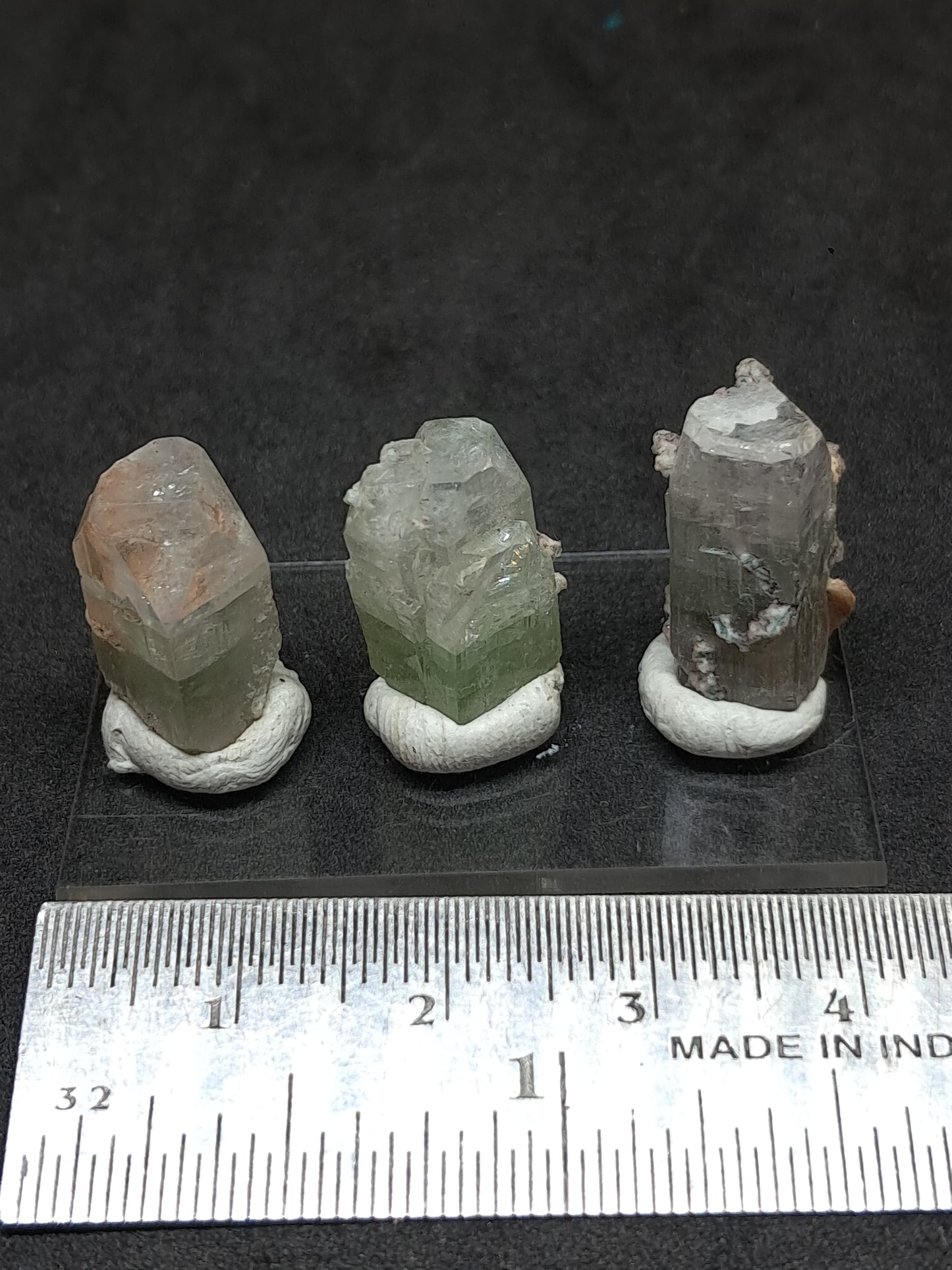 Set of 3 Small Green Apophyllites (Fluorapophyllites) (Ajanta) Rough Natural Crystals | Mineral Specimens #GA49