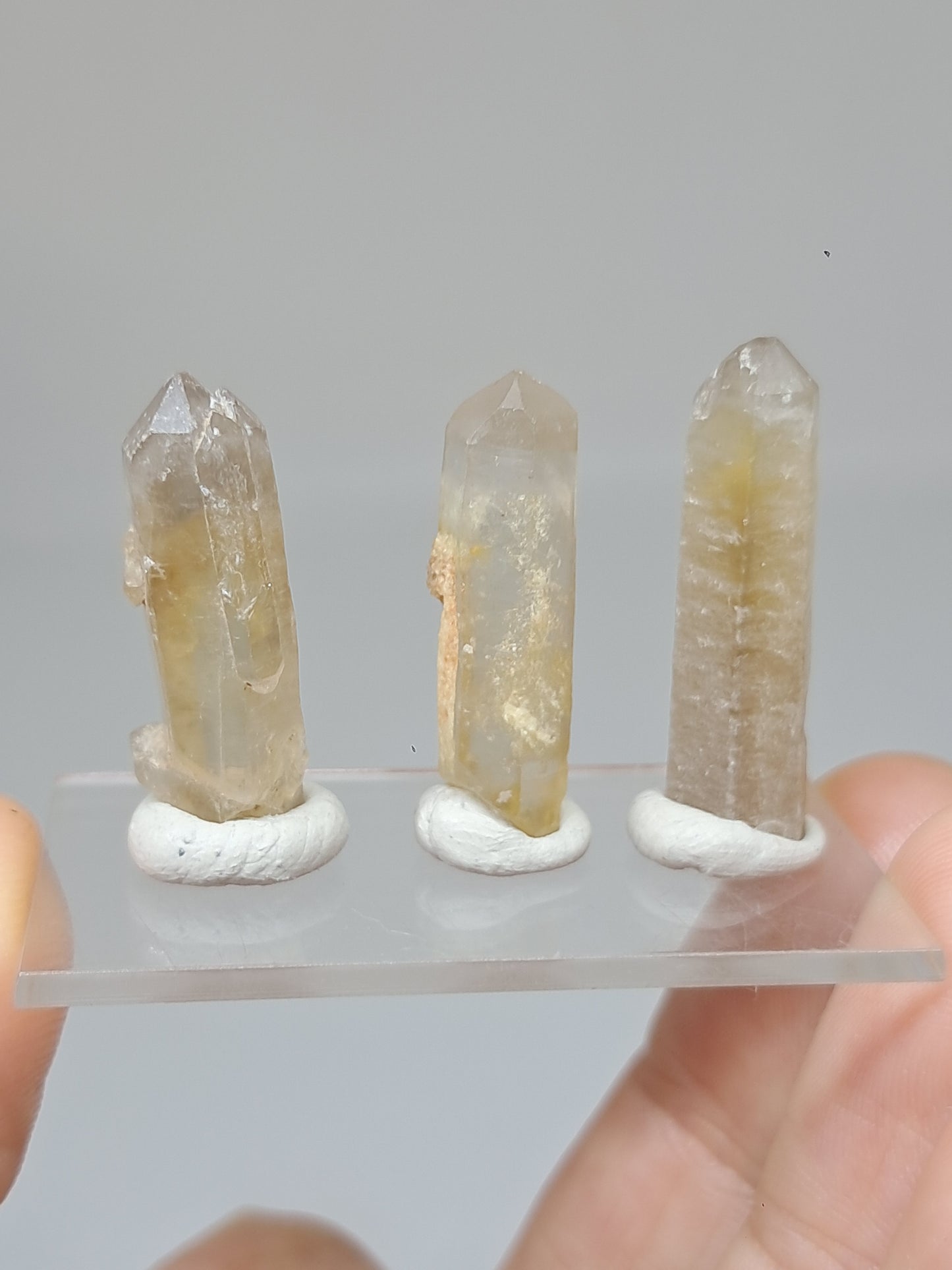 Set of 3 Natural Citrine Crystal Points w/ Phantoms (Karur) #CTN36
