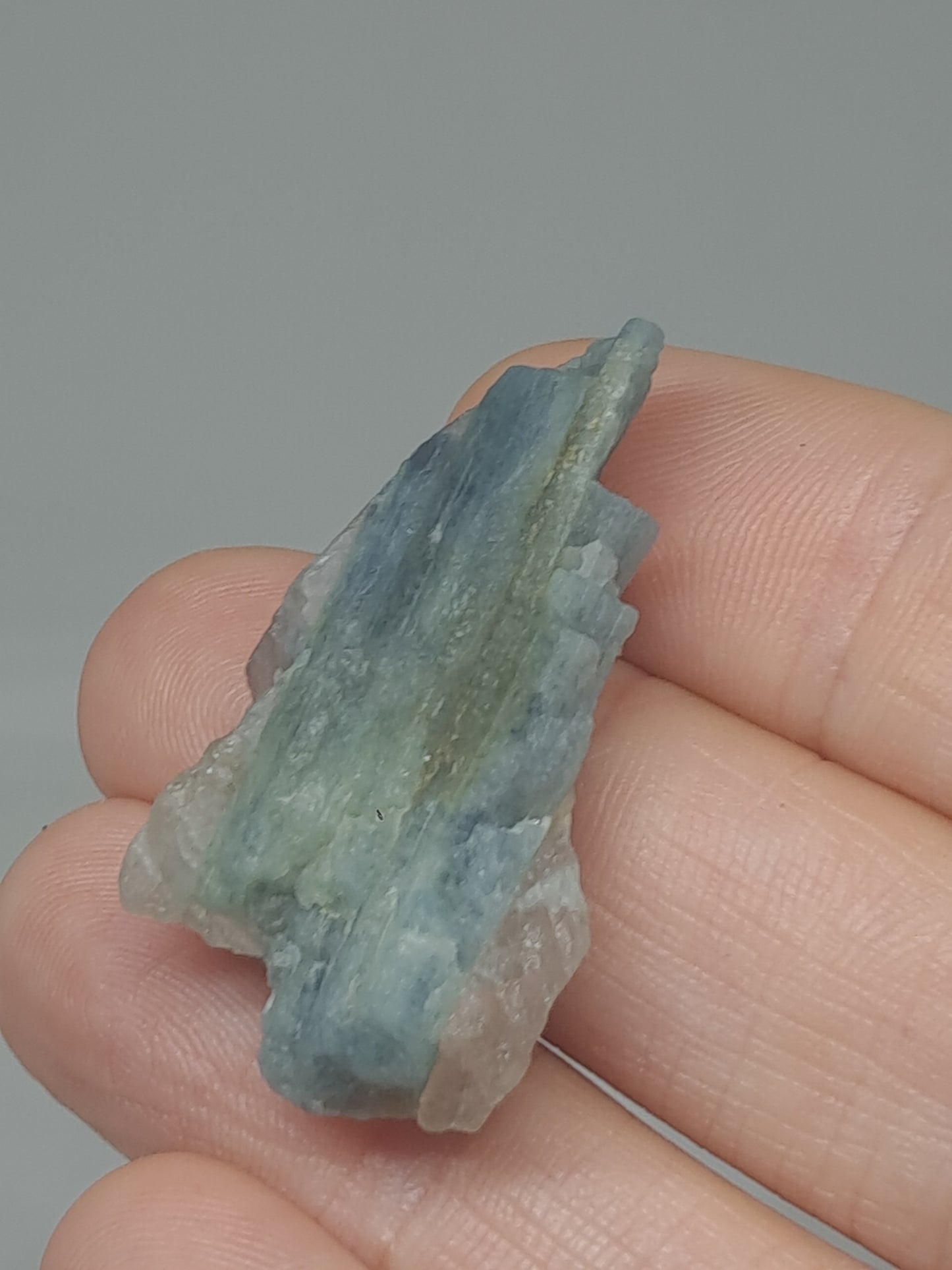 Aquamarine on Smokey Quartz (Karur) Rough Natural Crystal | Mineral Specimen #AQM47