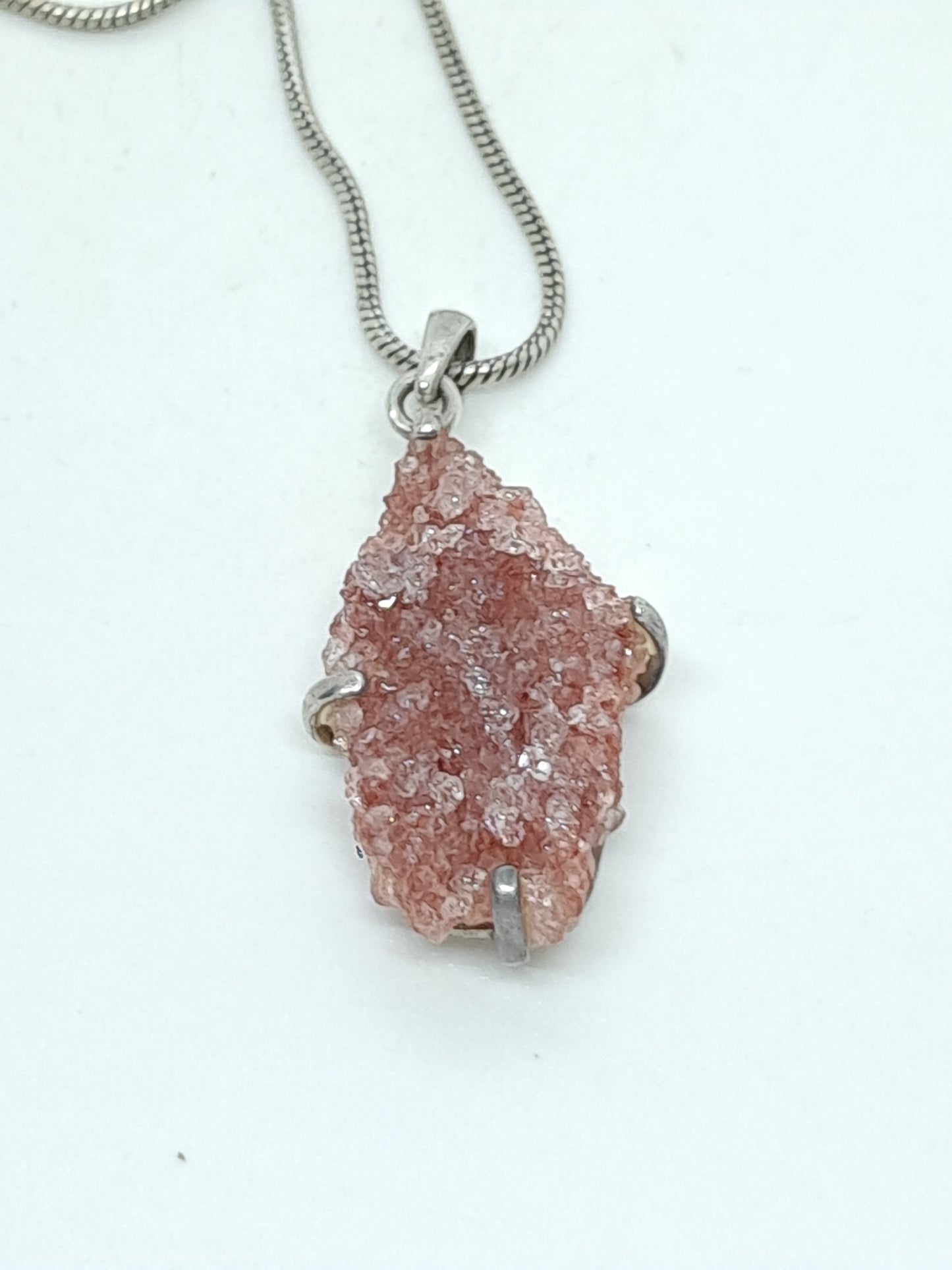 Druzzy *Rare* Pink Apophyllite Silver Pendant | Handcrafted Jewelry #JL42