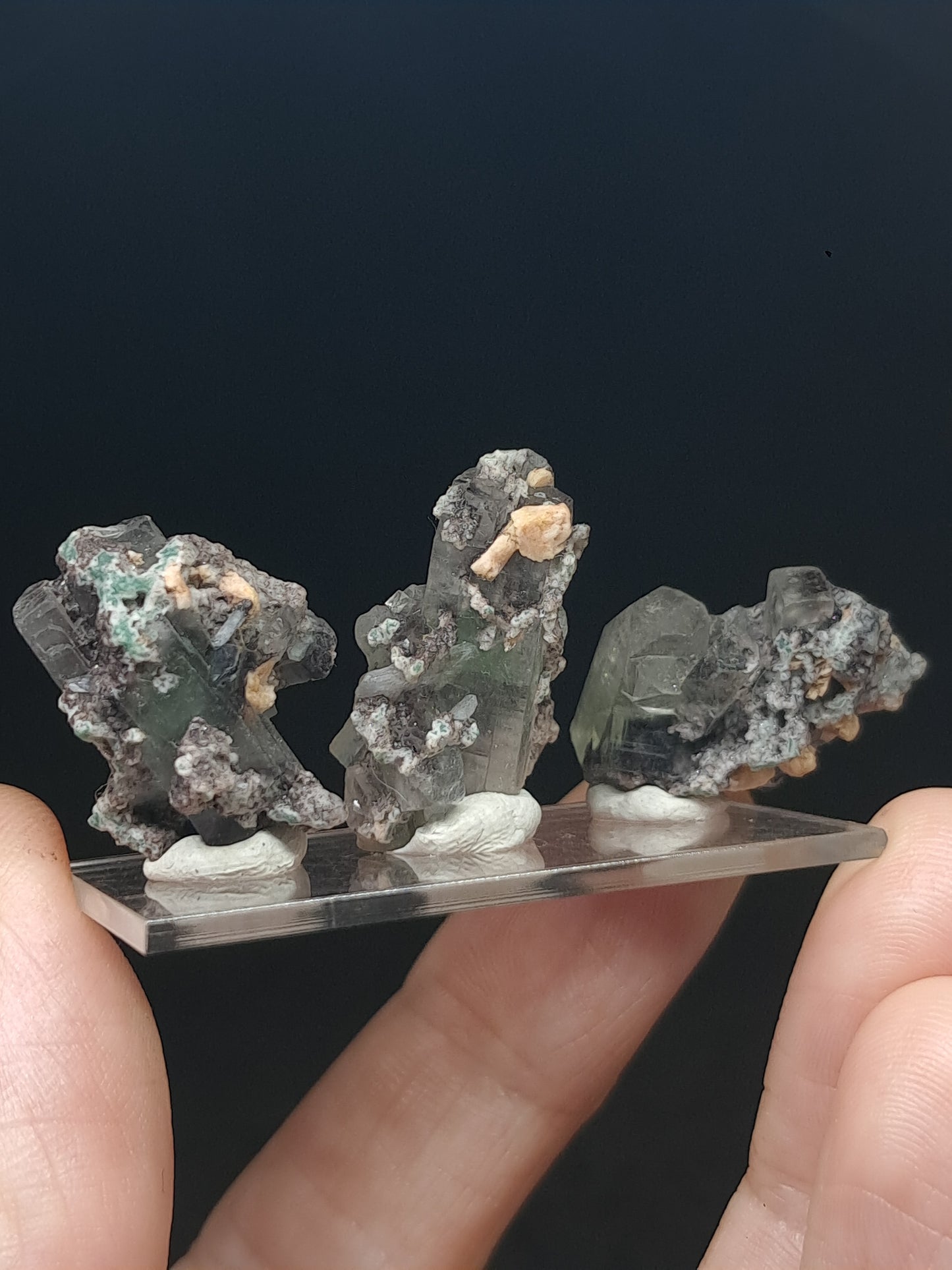 Set of 3 Small Green Apophyllites (Fluorapophyllites) (Ajanta) Rough Natural Crystals | Mineral Specimens #GA52