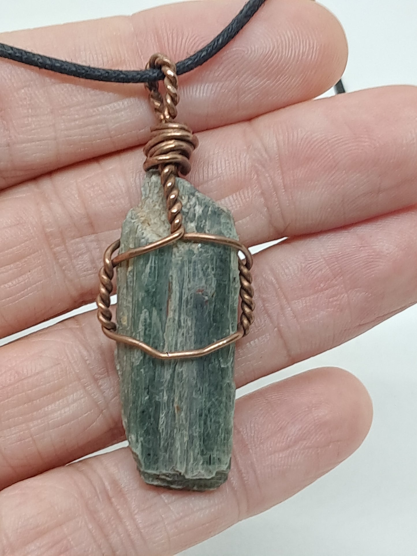 Green Kyanite Pendant | Handcrafted Jewelry | Natural Crystal #JL47