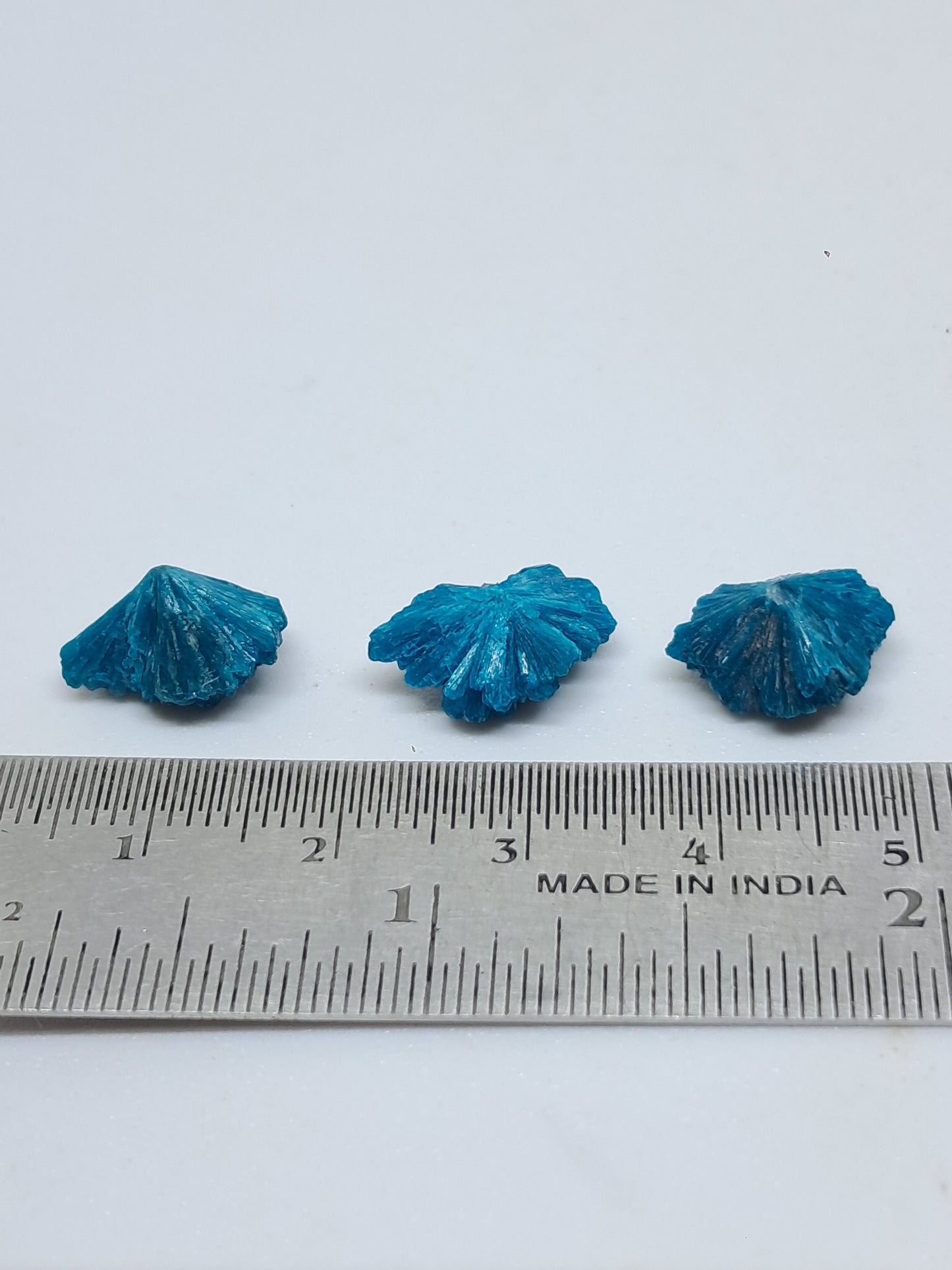Juego de 3 flores de cavansita de alta calidad (wagholi) en bruto | Cristal natural | Ejemplar mineral raro n.° CV44