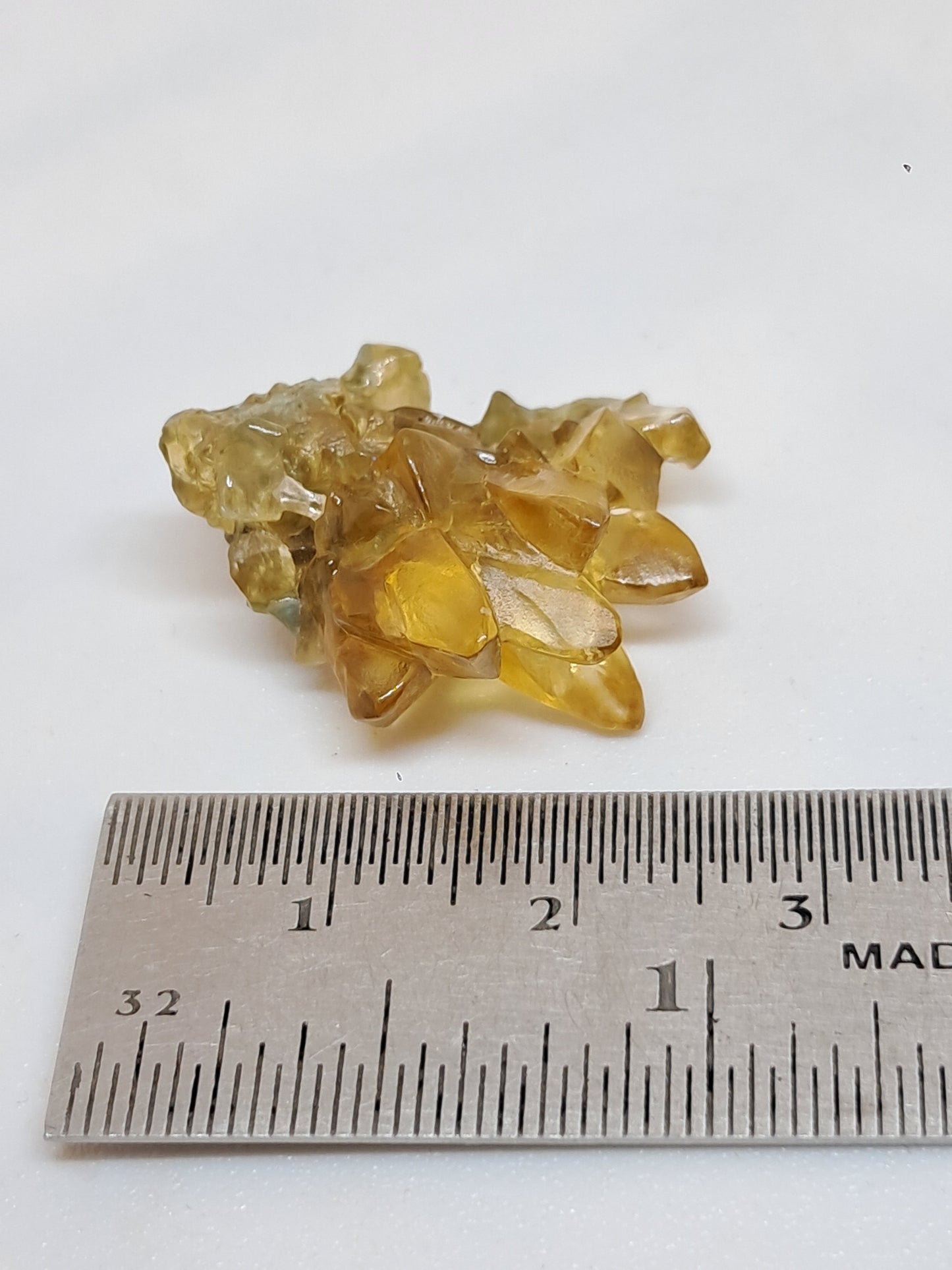Calcita amarilla miel (Maharashtra) Formación de diente de perro | Cristal natural | Ejemplar mineral n.° CA23
