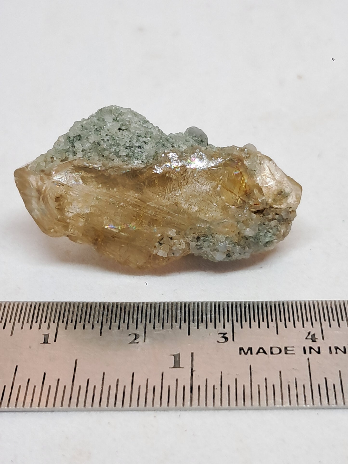 Quartz w/ Chlorite and Golden Rutile Inclusions (Kullu) Rough Stone | Natural Crystal Point | Mineral Specimen #CH42