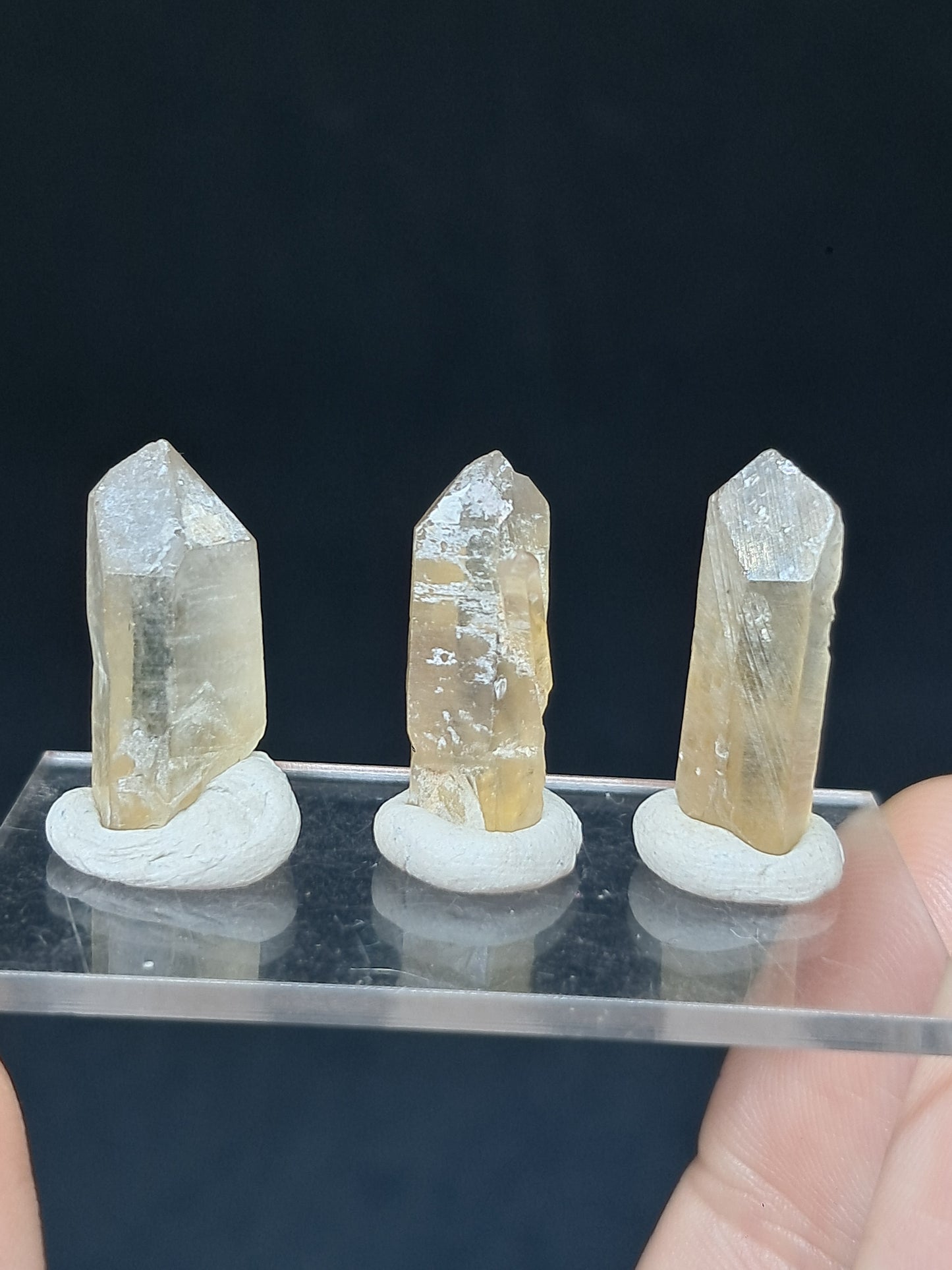 Set of 3 Natural Citrine Points (Karur) | Natural Crystal | Mineral Specimen #CTN38