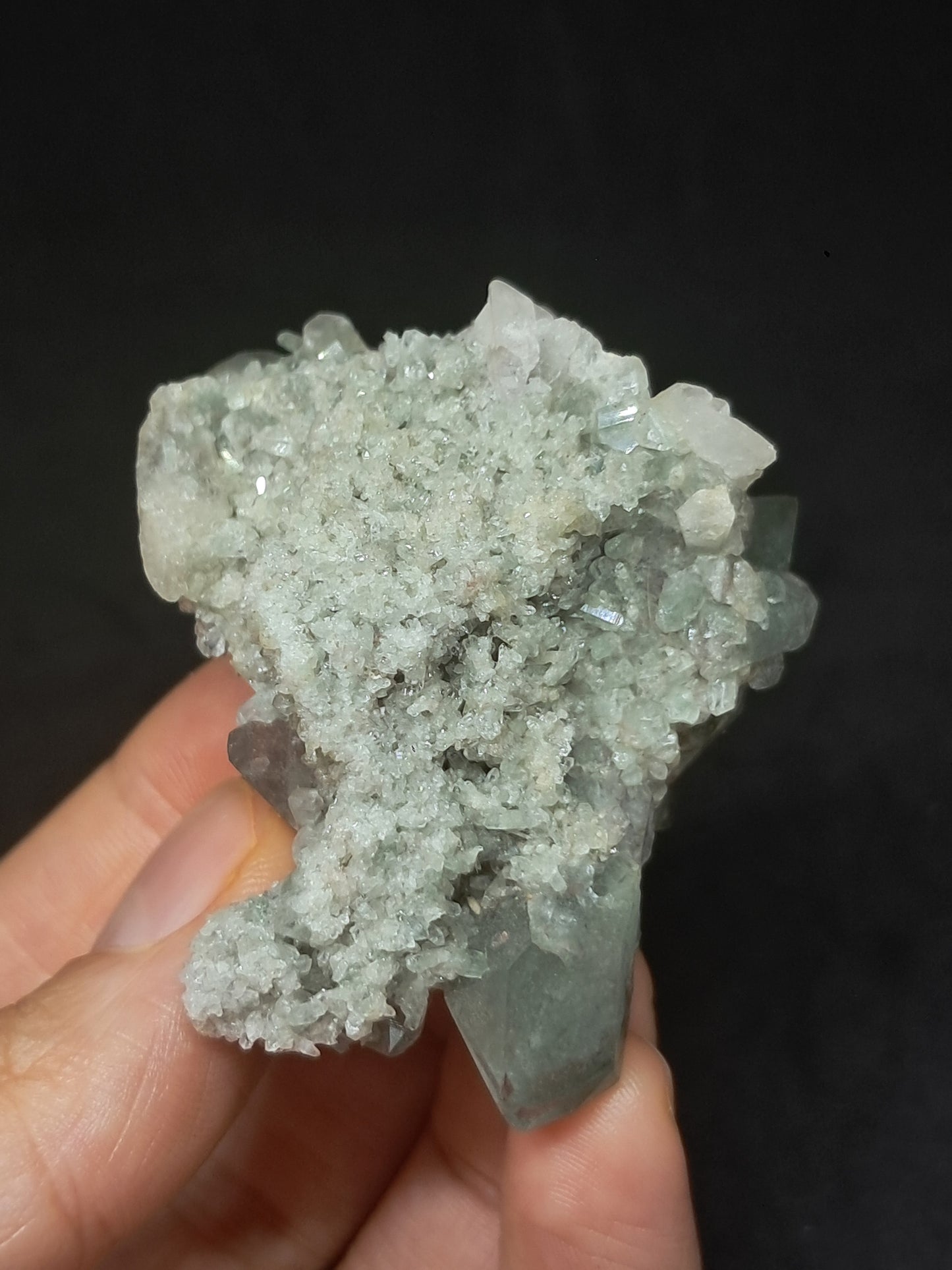 Racimo Natural de Cuarzo Fantasma Clorita (Kullu) | Cristal Chamánico Jardín #CQ68