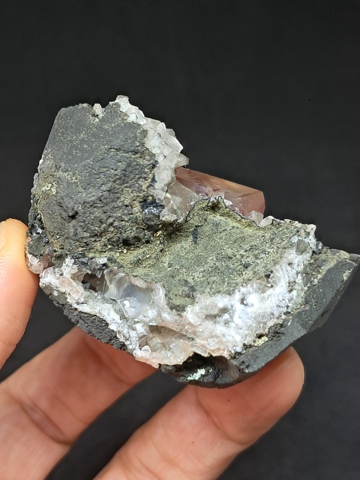 Calcita frambuesa mohosa *Hallazgo raro* (Pithampur) Cristal natural | Piedra en bruto | Muestra mineral #CA32