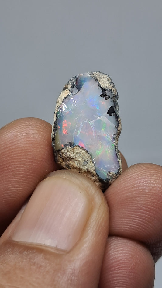 Natural Ethiopian Opal Rough | White Hydrophane Opal with Bright Play of Color #OP22