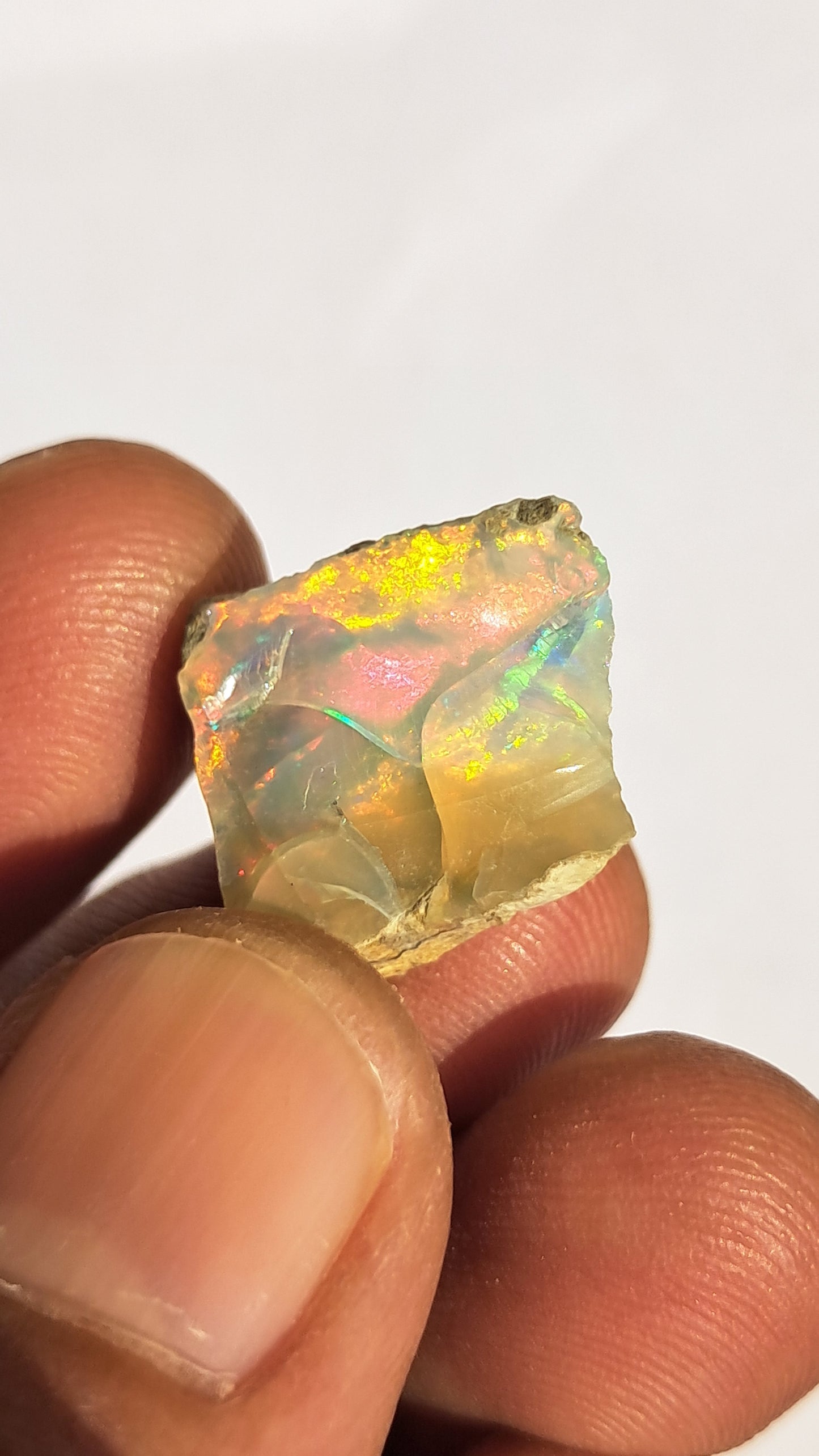 Natural Ethiopian Opal Rough | White Hydrophane Opal with Bright Play of Color #OP9