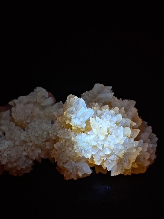 Yellow Calcite *Dog Tooth* Formation | Phosphorescent Crystals | UV Reactive (India) Rough Crystal | Natural Stone | Mineral Specimen #CA29