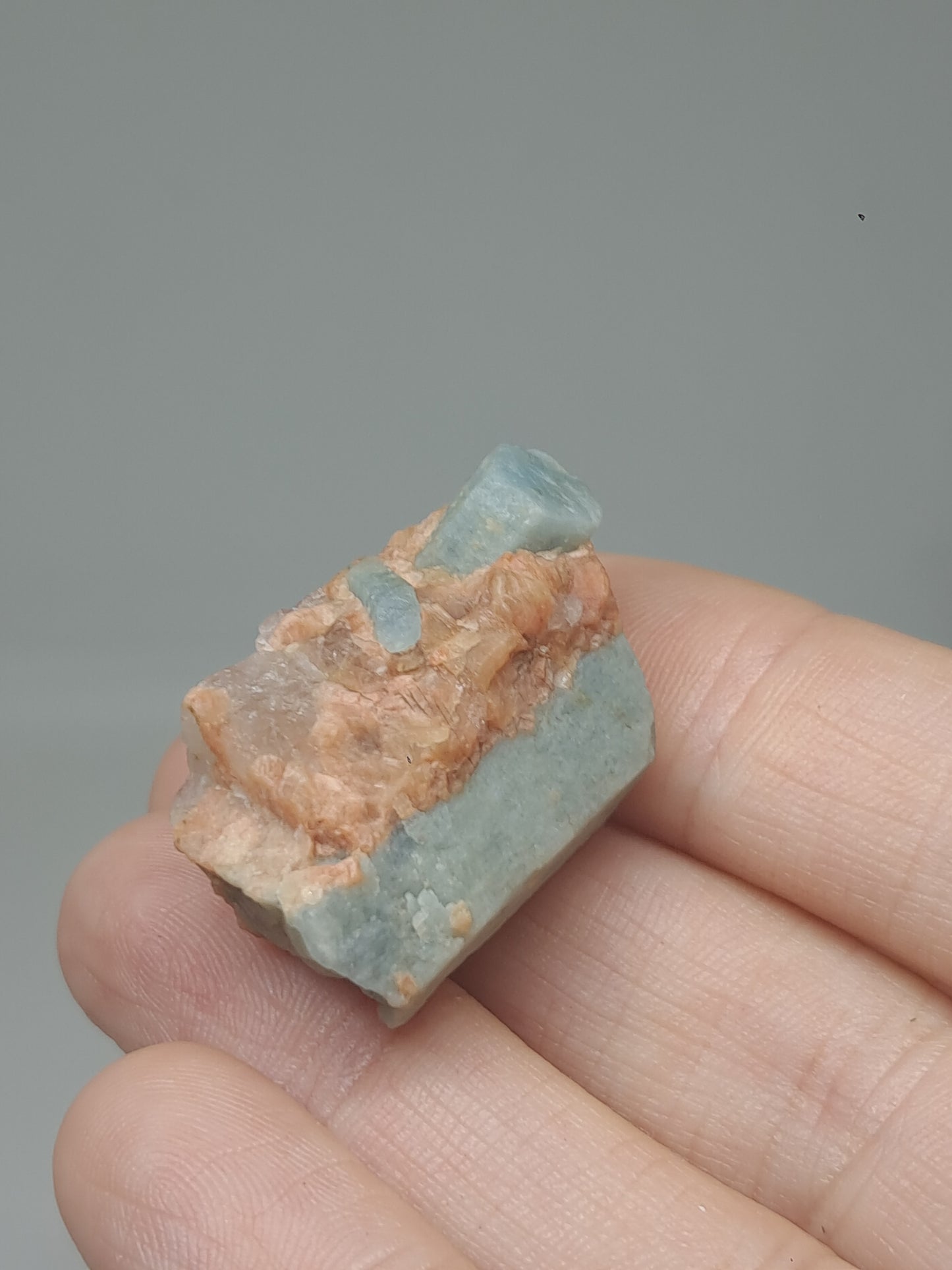 Aquamarine on Matrix (Karur) Rough Natural Crystal | Mineral Specimen #AQM52