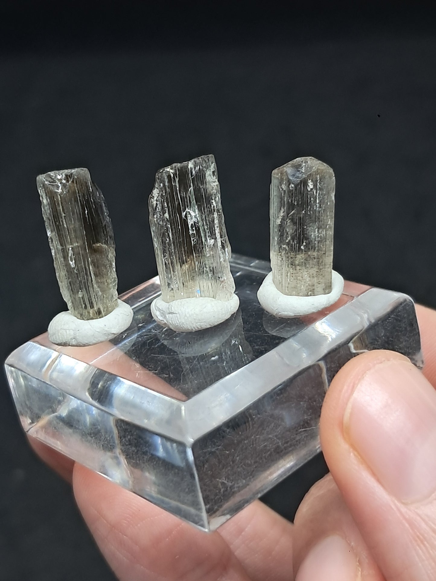 Set of 3 Fluorescent Scapolite Crystals (Karur) UV Reactive | Rough Stone | Natural Mineral Specimen #SCP27