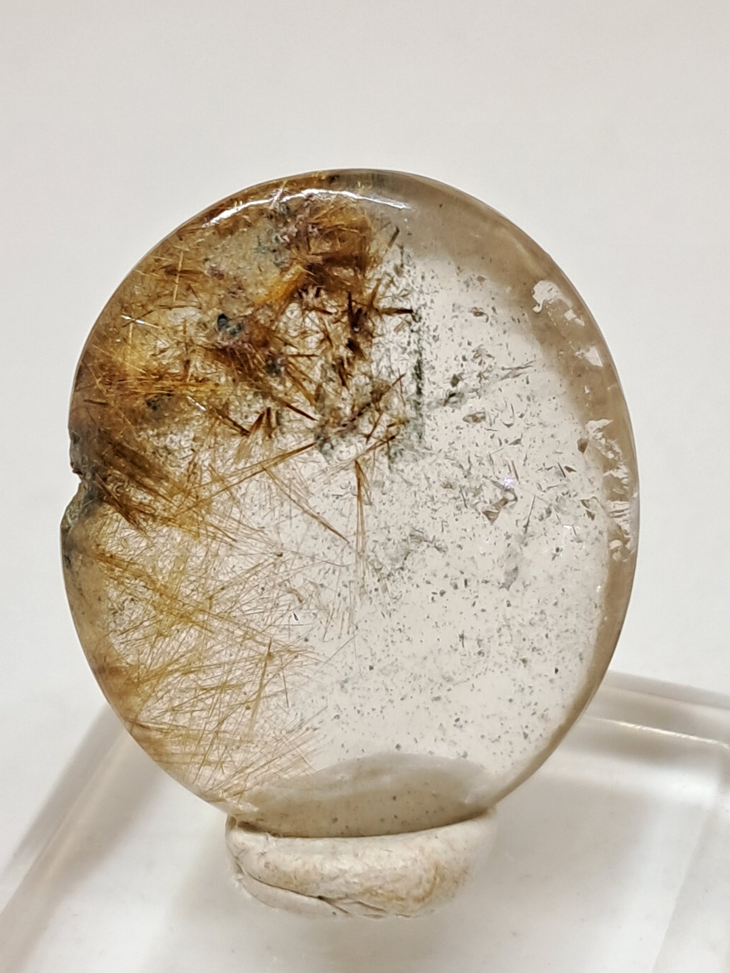 Piedra de palma de cuarzo rutilado | Piedra pulida | Cristal natural #CH43