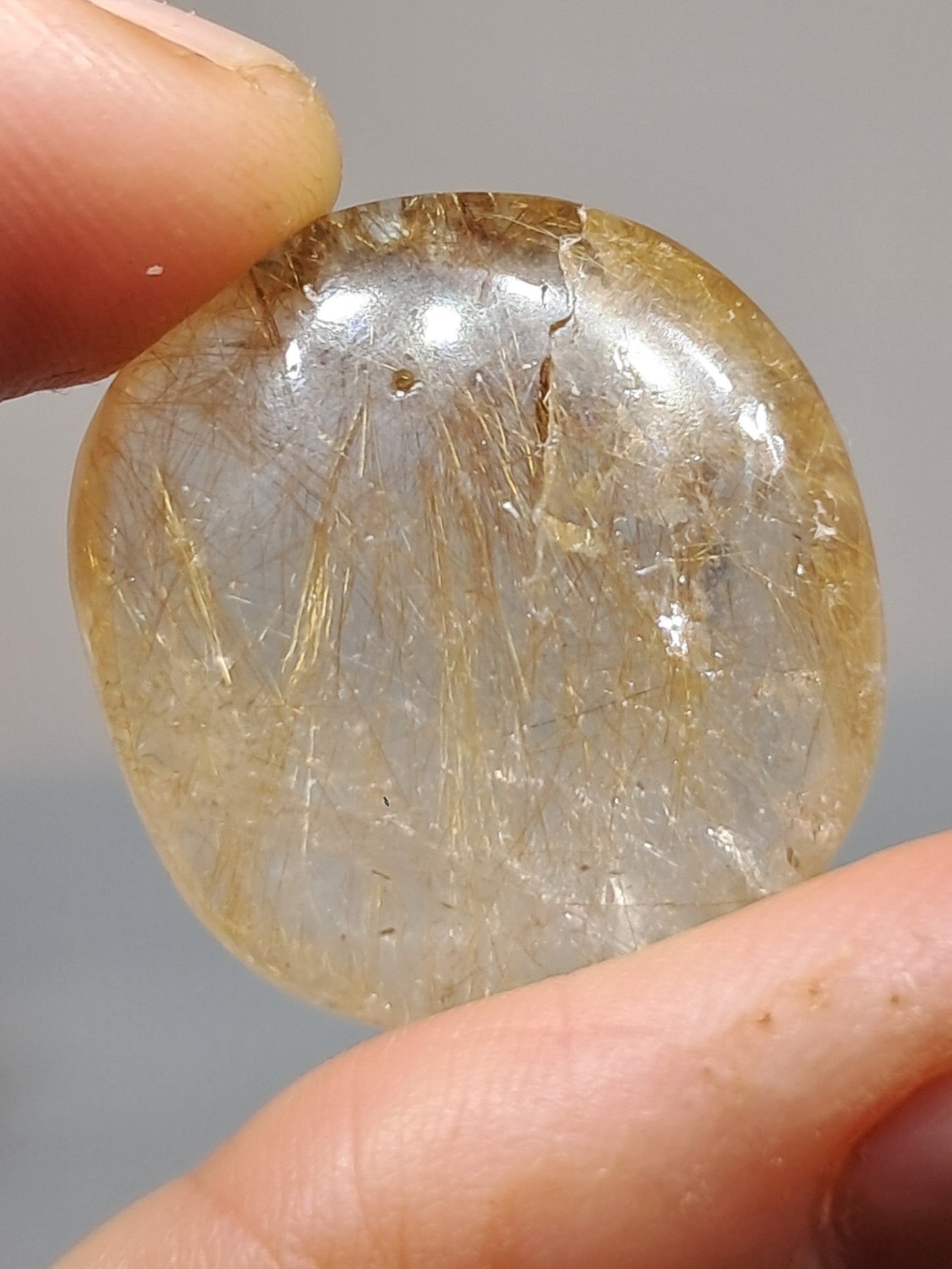 Cuarzo rutilado pulido | Piedra pulida | Cristal natural n.° RQ47