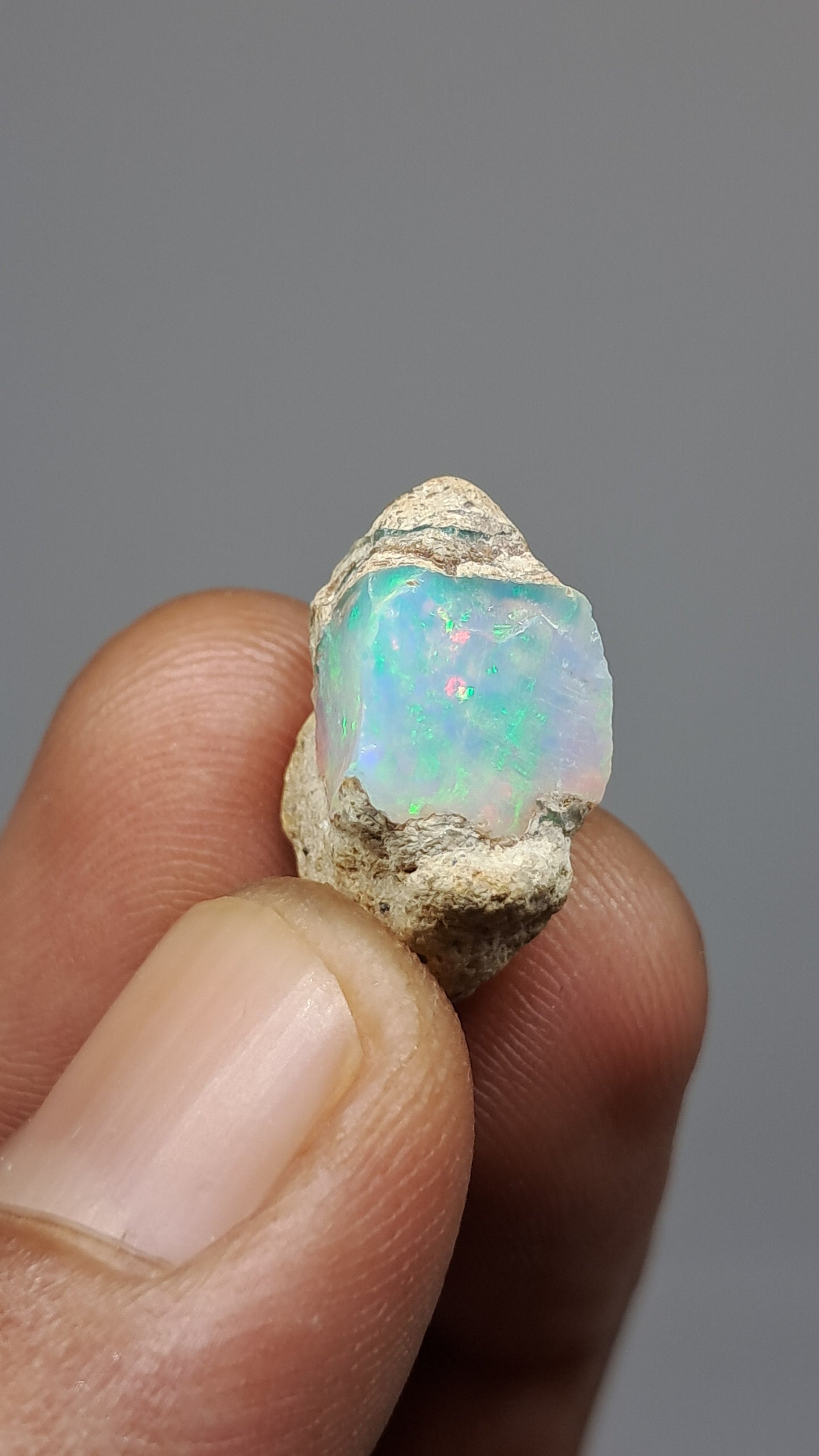 Natural Ethiopian Opal Rough | White Hydrophane Opal with Flashy Play of Colors #OP20
