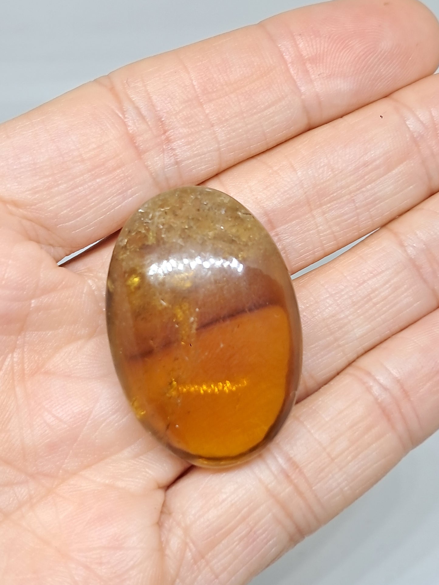 Palmstone de Citrino Natural | Piedra Pulida | Amarillo Ahumado | Alta Calidad