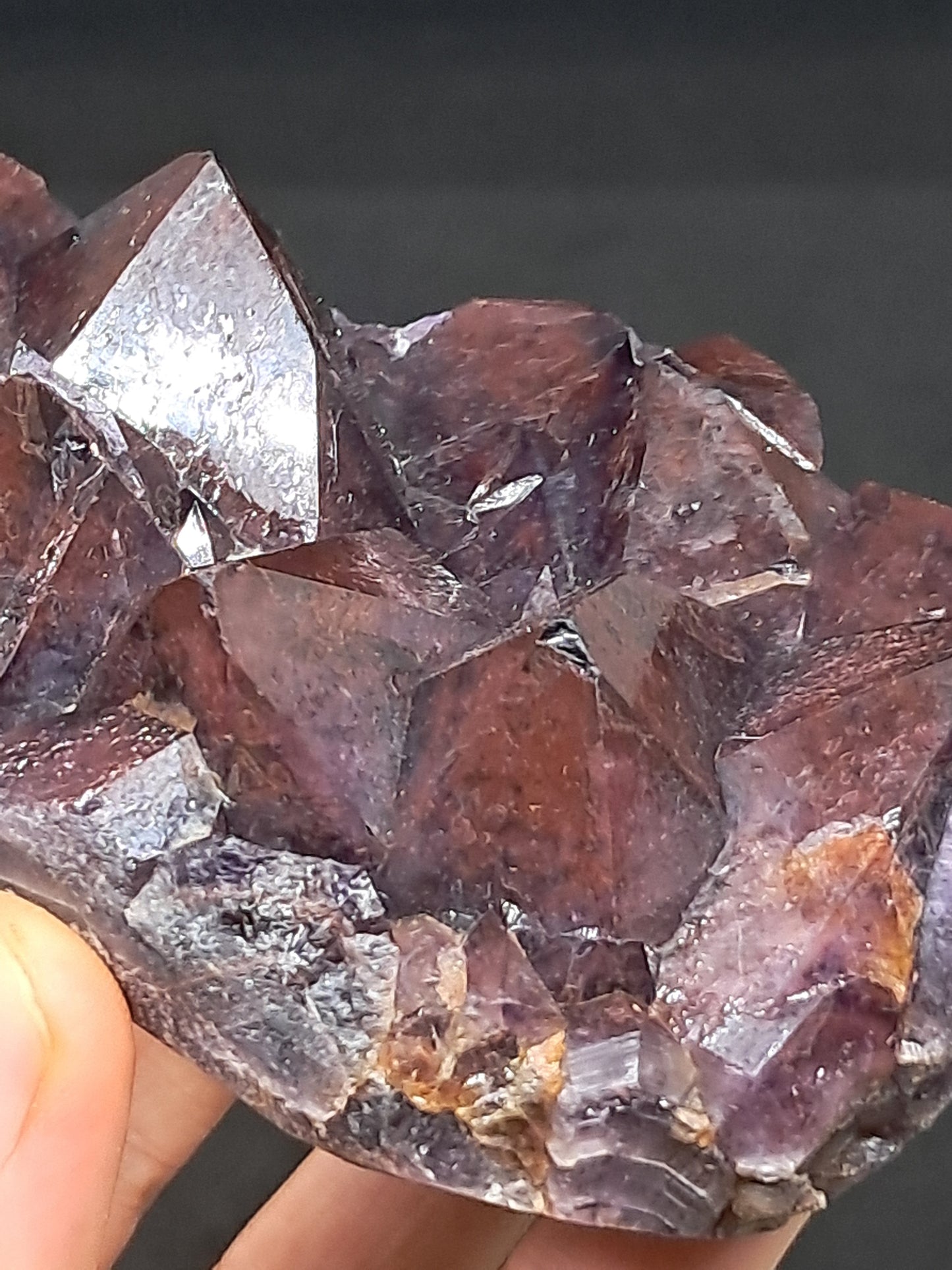 Amethyst Cluster w/ Hematite & Record Keepers (Madhya Pradesh) | Mineral Specimen | Natural Stone #AM8