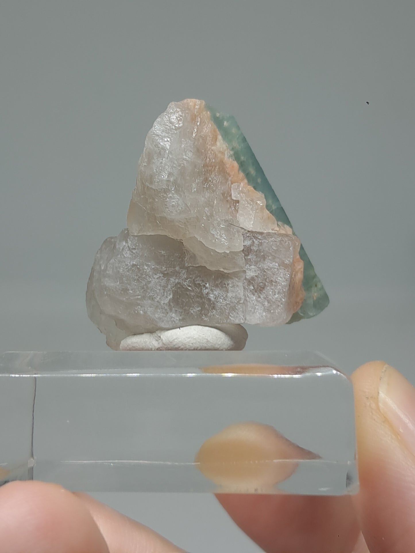 Aquamarine on Smokey Quartz (Karur) Rough Natural Crystal | Mineral Specimen #AQM50