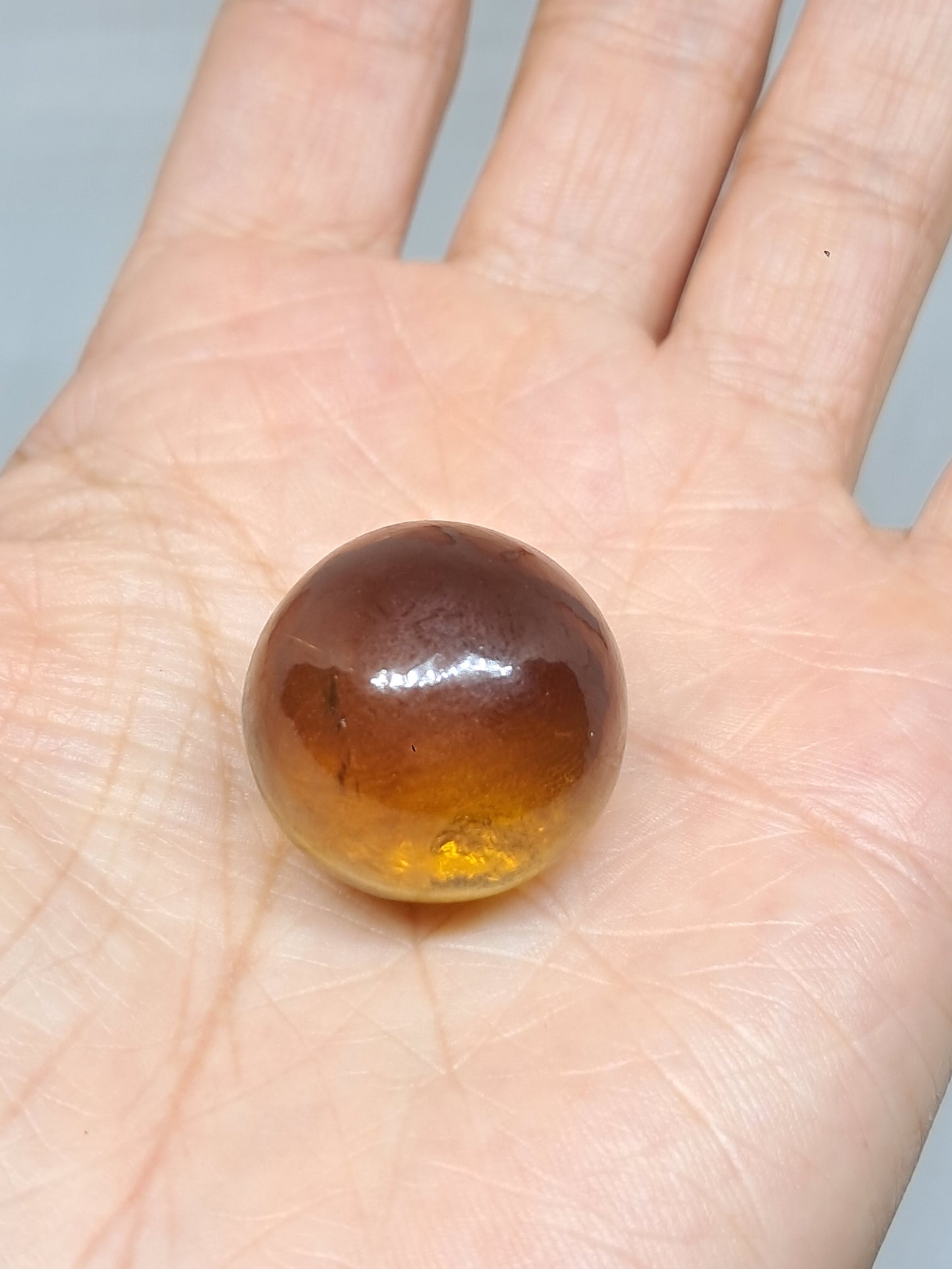 Natural Citrine Sphere | Polished Stone | Smokey Yellow | High Quality