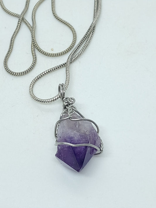 Amethyst Pendant | Handcrafted Jewelry | Natural Crystal Point #JL46