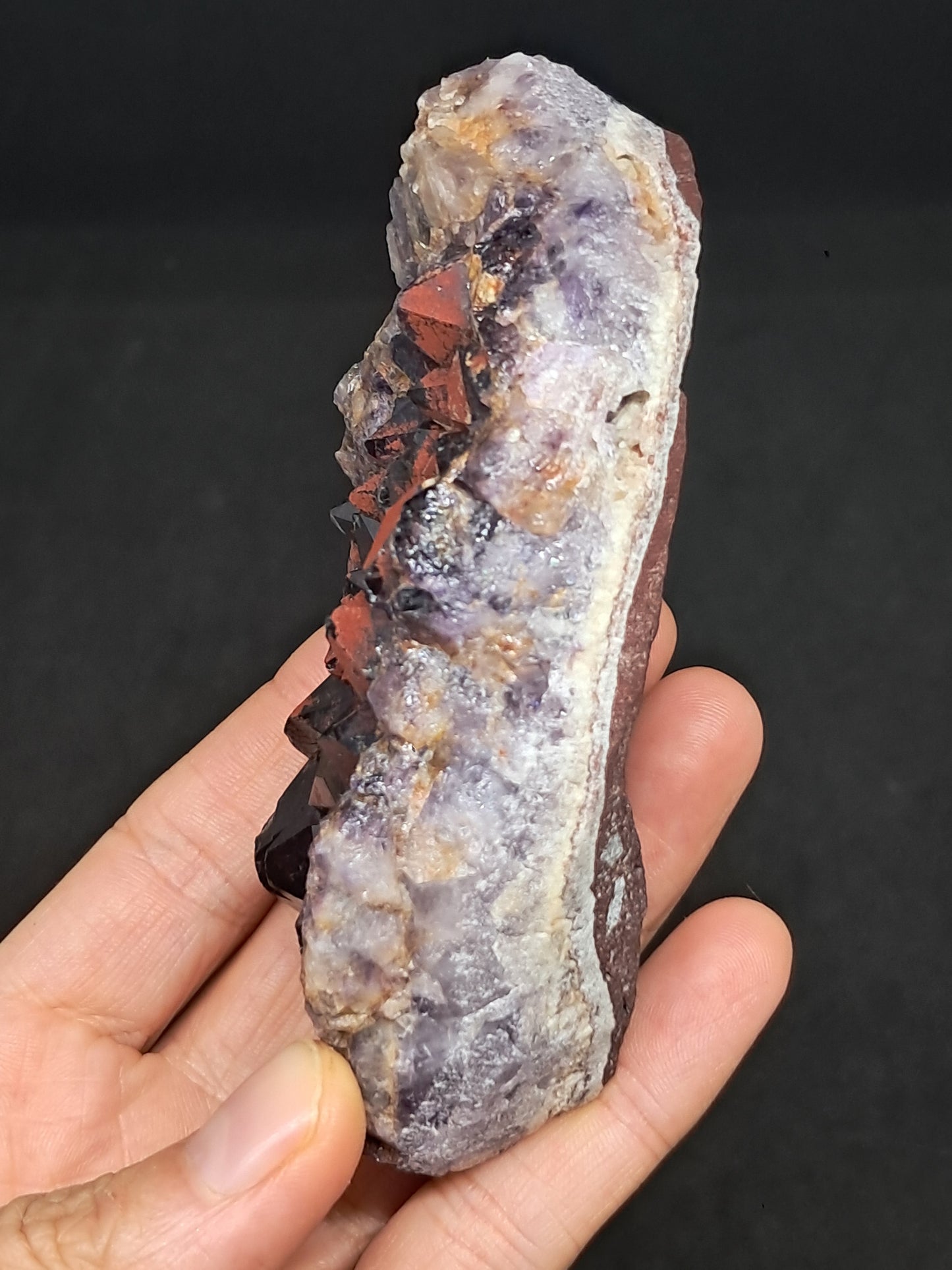 Amethyst w/ Hematite Cluster (Madhya Pradesh) | Mineral Specimen | Natural Stone #AM7