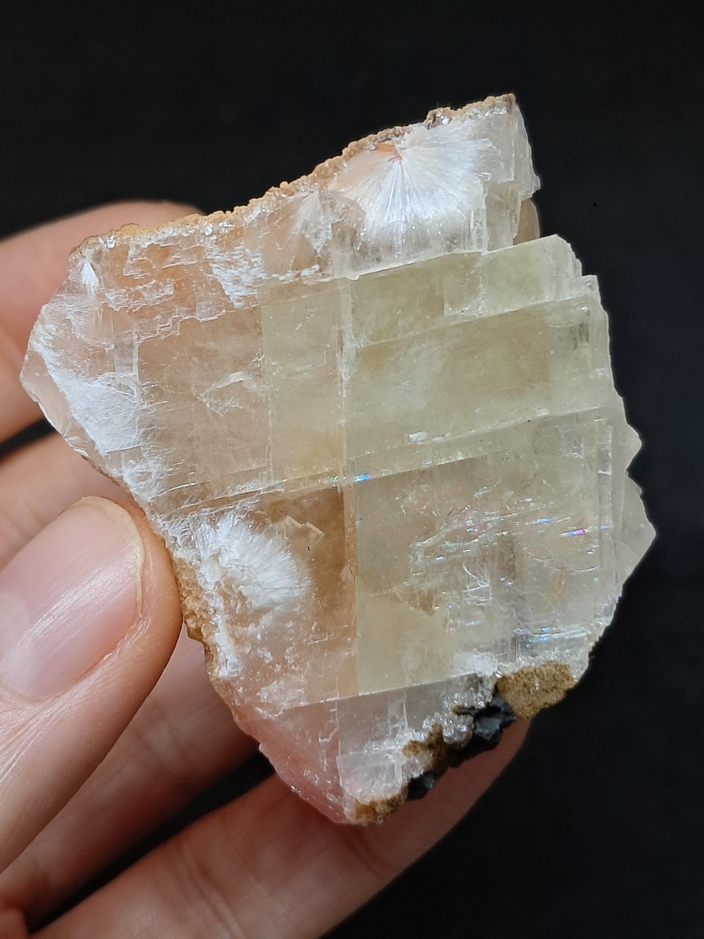 Calcita rojiza/rosa con mesolita *Hallazgo raro* (Pithampur) Cristal natural | Piedra en bruto | Espécimen mineral #CA36