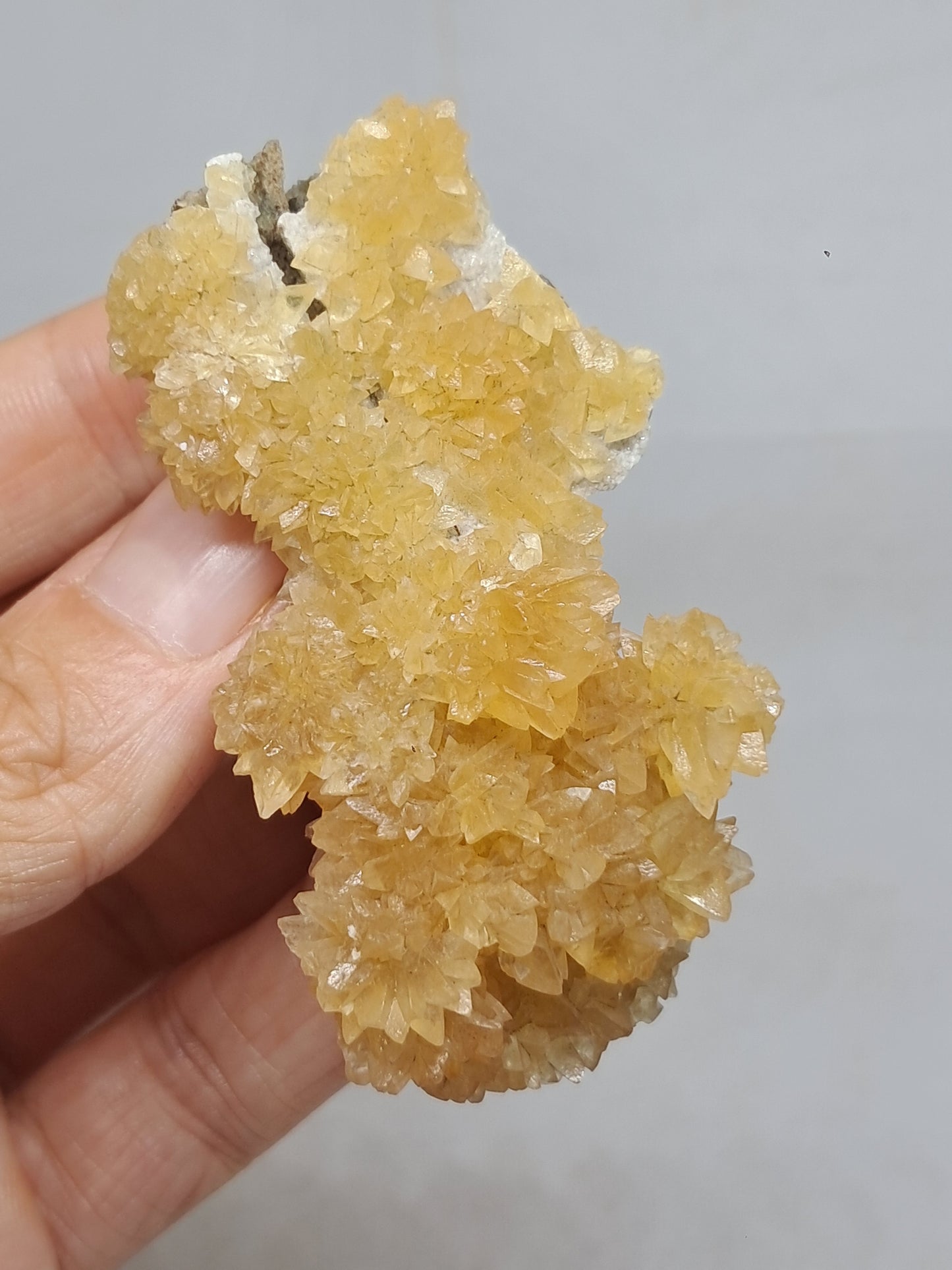 Yellow Calcite *Dog Tooth* Formation | Phosphorescent Crystals | UV Reactive (India) Rough Crystal | Natural Stone | Mineral Specimen #CA29