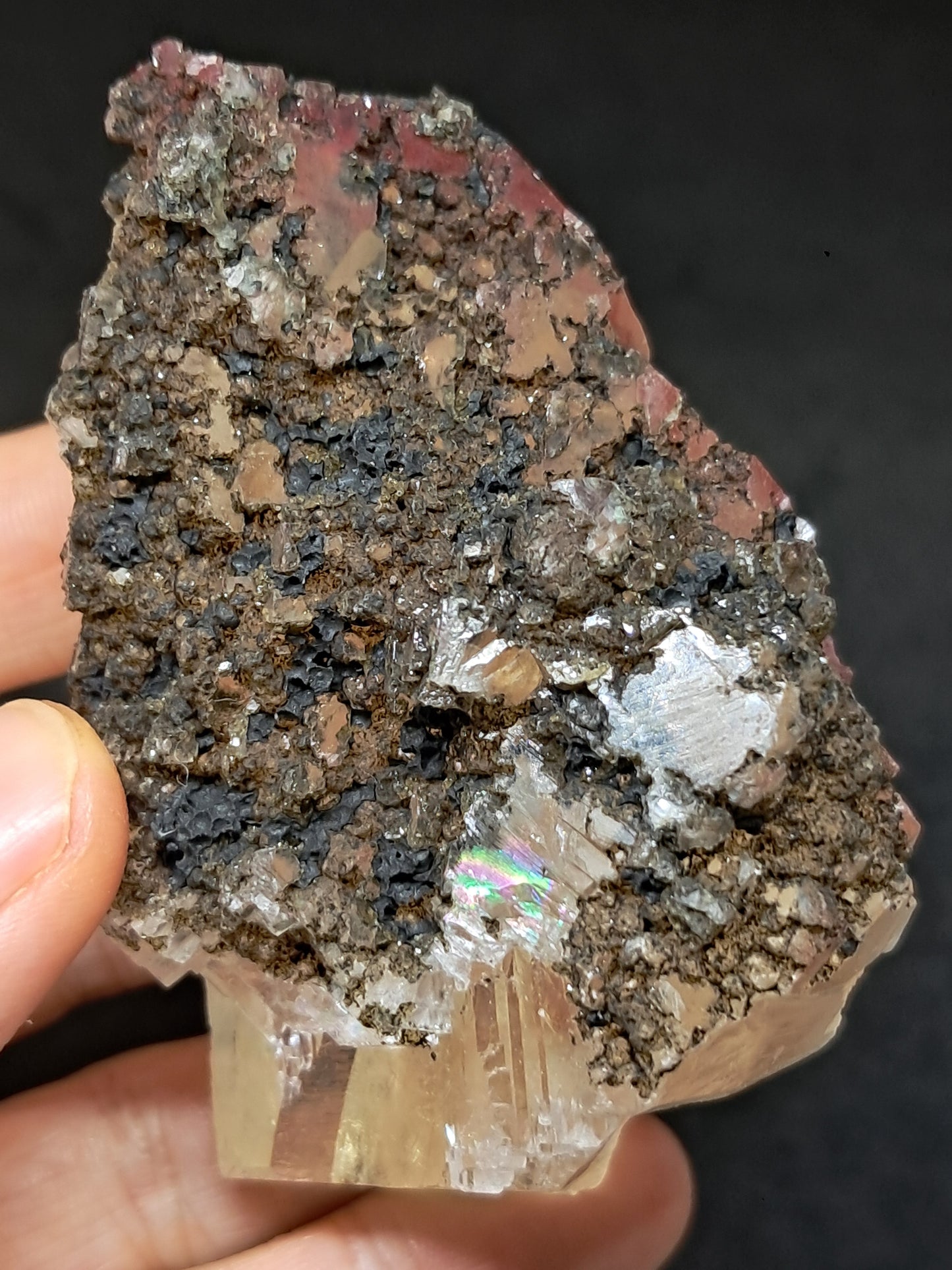 Calcita de frambuesa mohosa *Hallazgo raro* (Madhya Pradesh) Cristal natural | Piedra en bruto | Muestra mineral #CA37