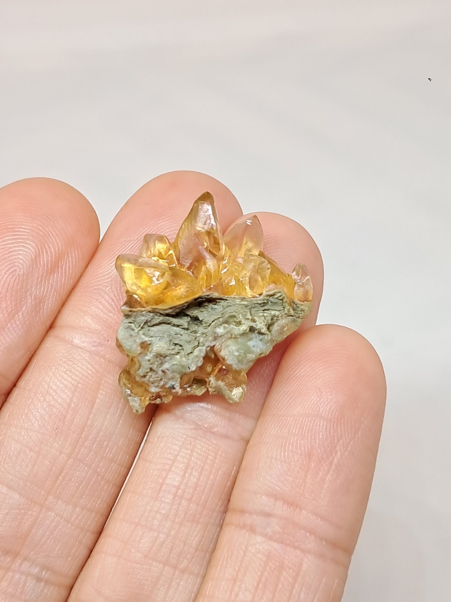 Calcita amarilla miel (Maharashtra) Formación de diente de perro | Cristal natural | Ejemplar mineral n.° CA23