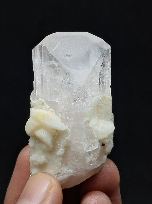 Danburite Natural Crystal (Mexico) w/ UV-reactive Calcite #DNB2
