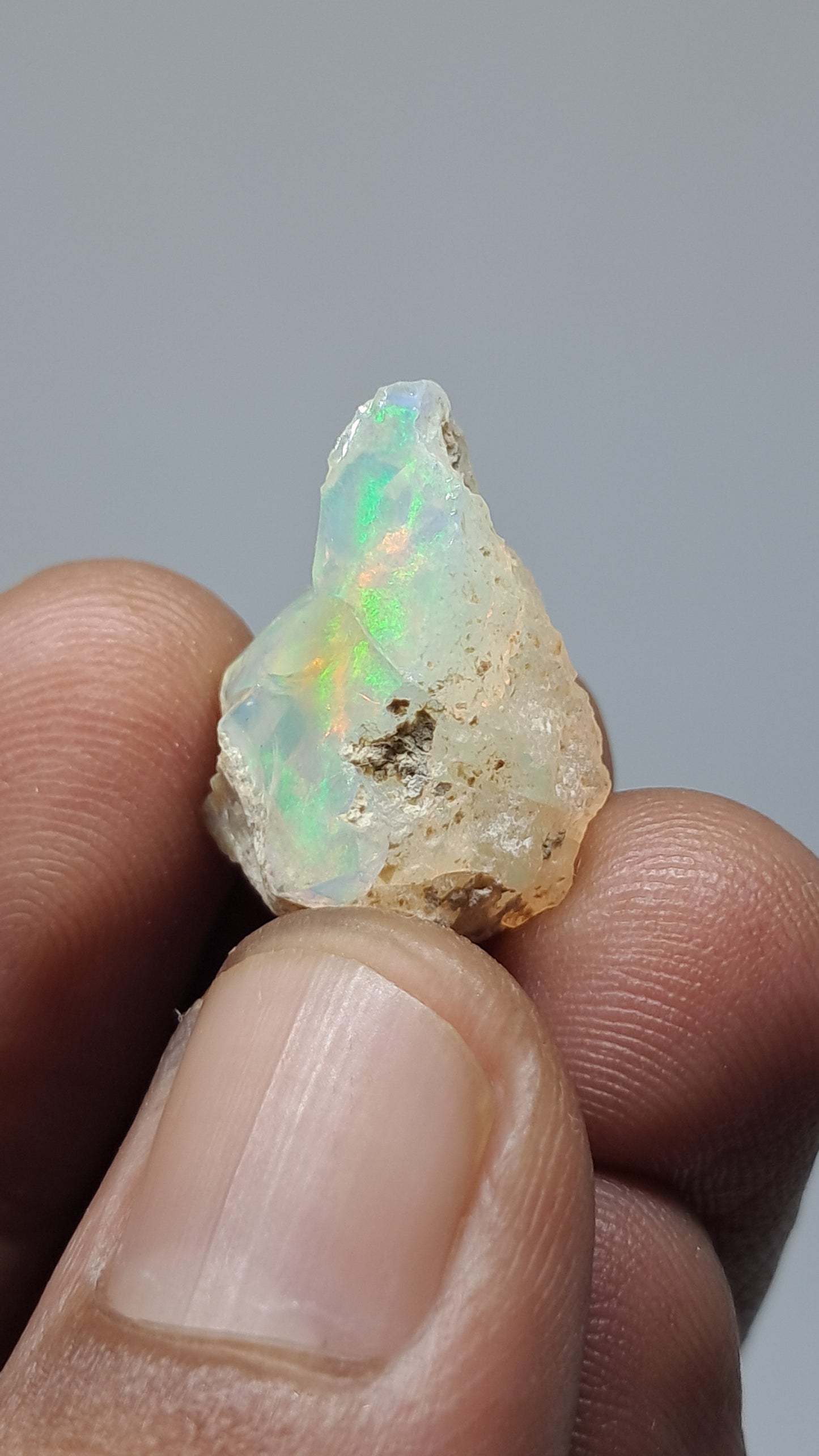 Natural Ethiopian Opal Rough | White Hydrophane Opal with Flashy Play of Color #OP24