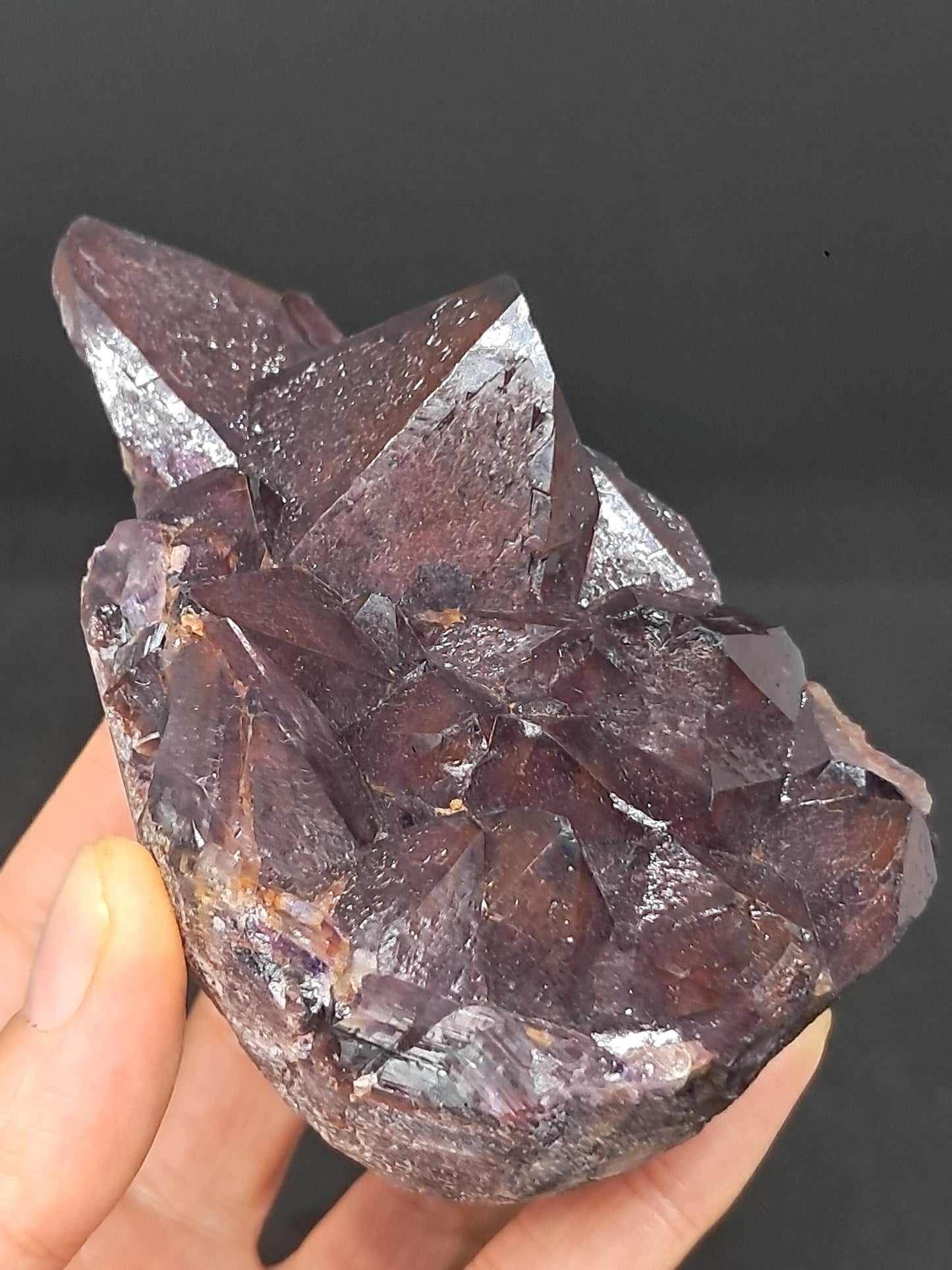 Amethyst Cluster w/ Hematite Inclusions & Record Keepers (Madhya Pradesh) | Mineral Specimen | Natural Stone #AM9