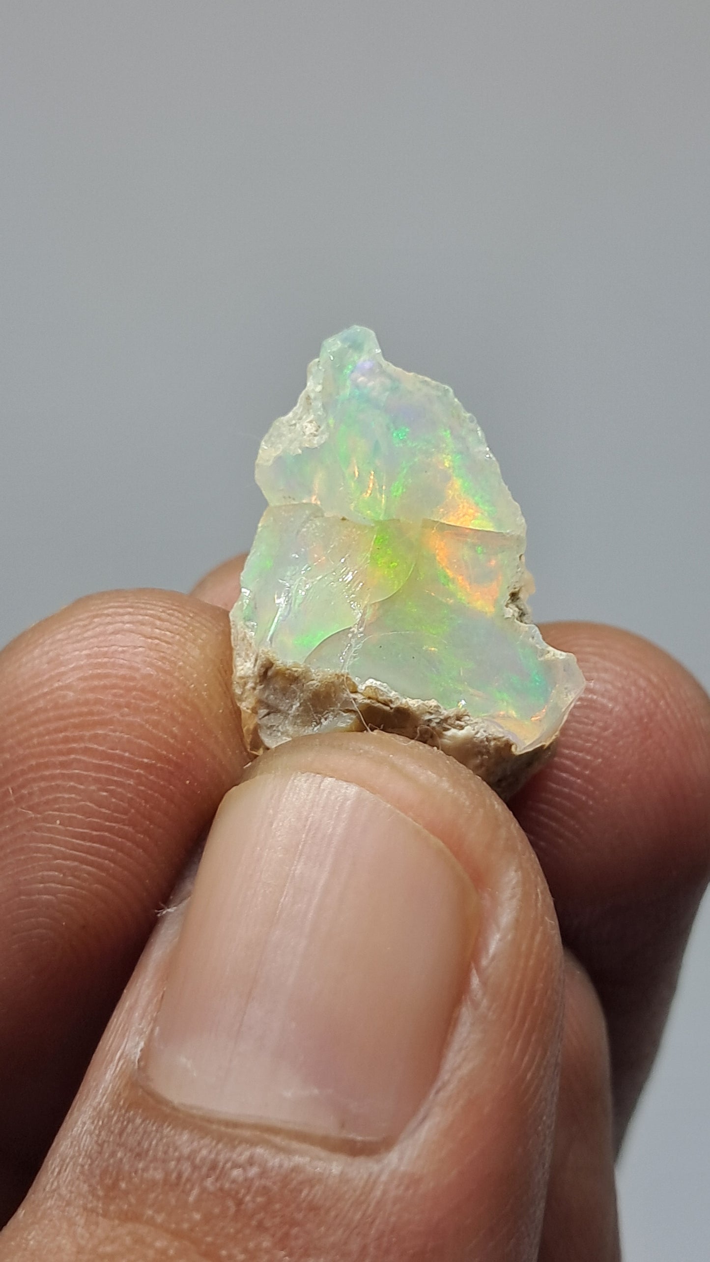 Natural Ethiopian Opal Rough | White Hydrophane Opal with Flashy Play of Color #OP24