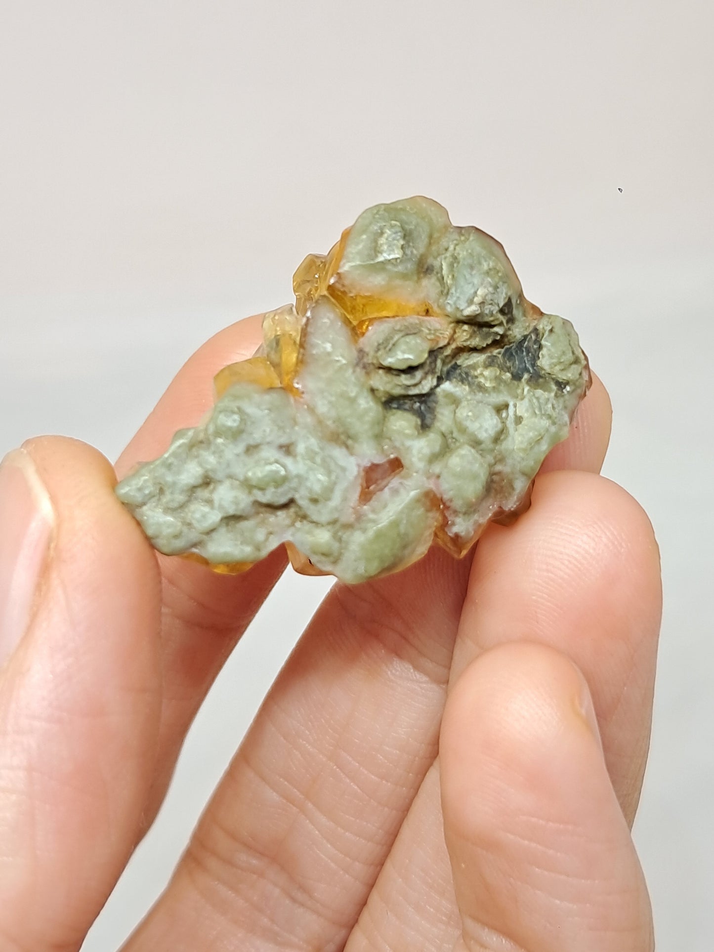 Calcita amarilla miel (Maharashtra) Formación de diente de perro | Cristal natural | Ejemplar mineral n.° CA25