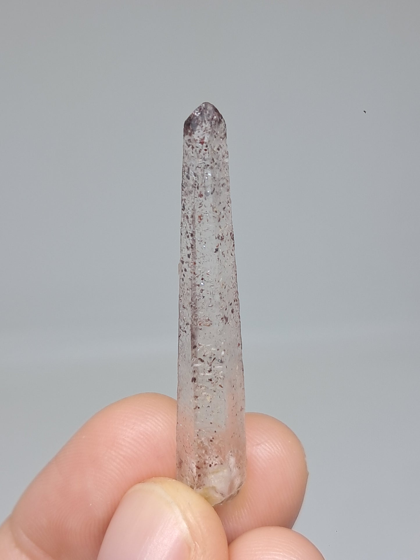 Hematite Included Quartz (Karur) Natural Crystal Point | Mineral Specimen #HPQ65