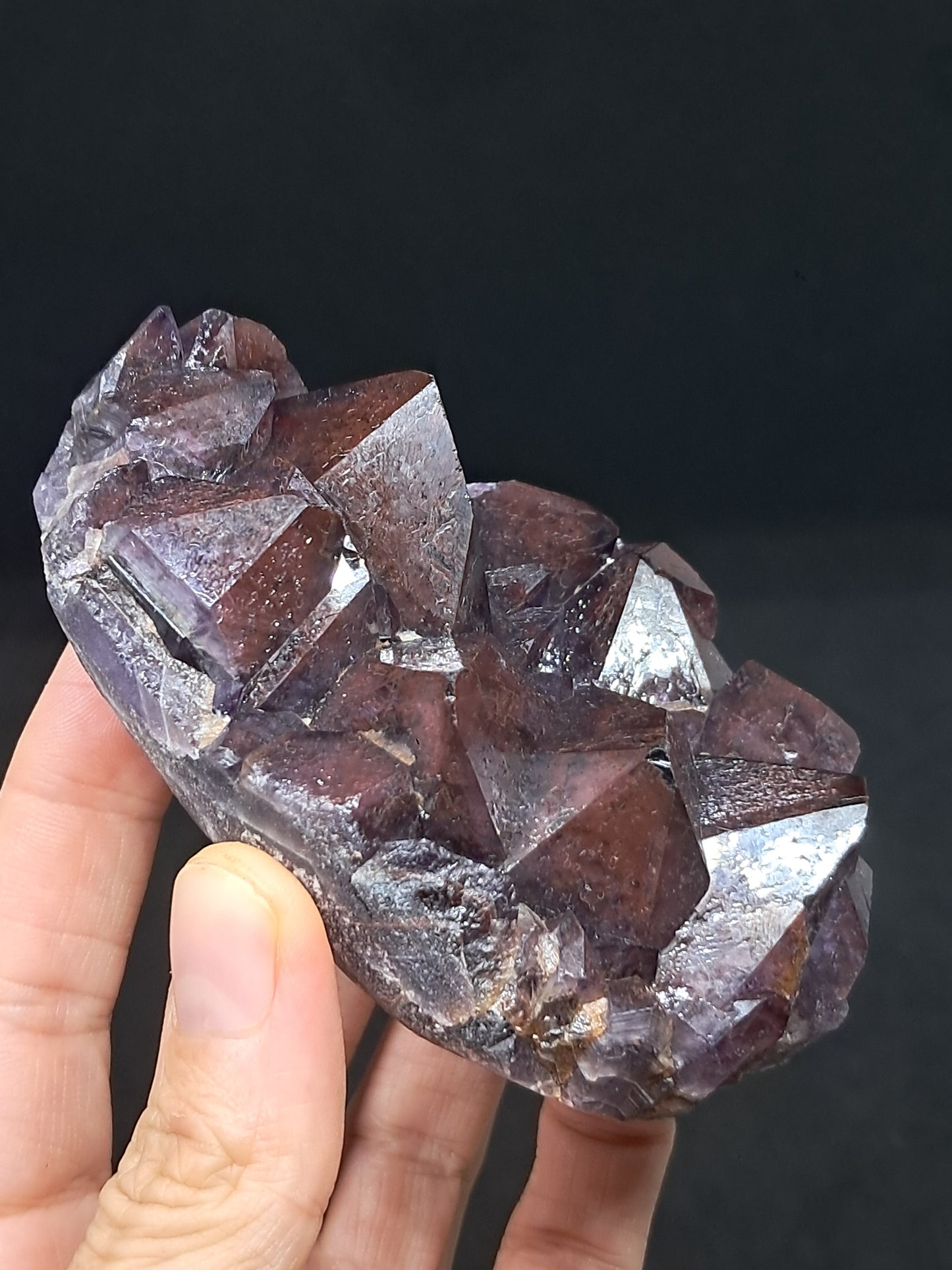 Amethyst Cluster w/ Hematite & Record Keepers (Madhya Pradesh) | Mineral Specimen | Natural Stone #AM8