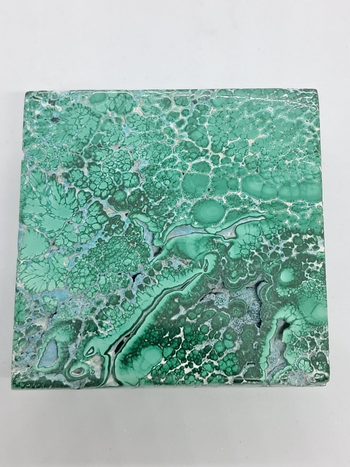 Malachite w/ Chrysocolla | Polished Natural Stone | Large Size | Beautiful Patterns #CM17