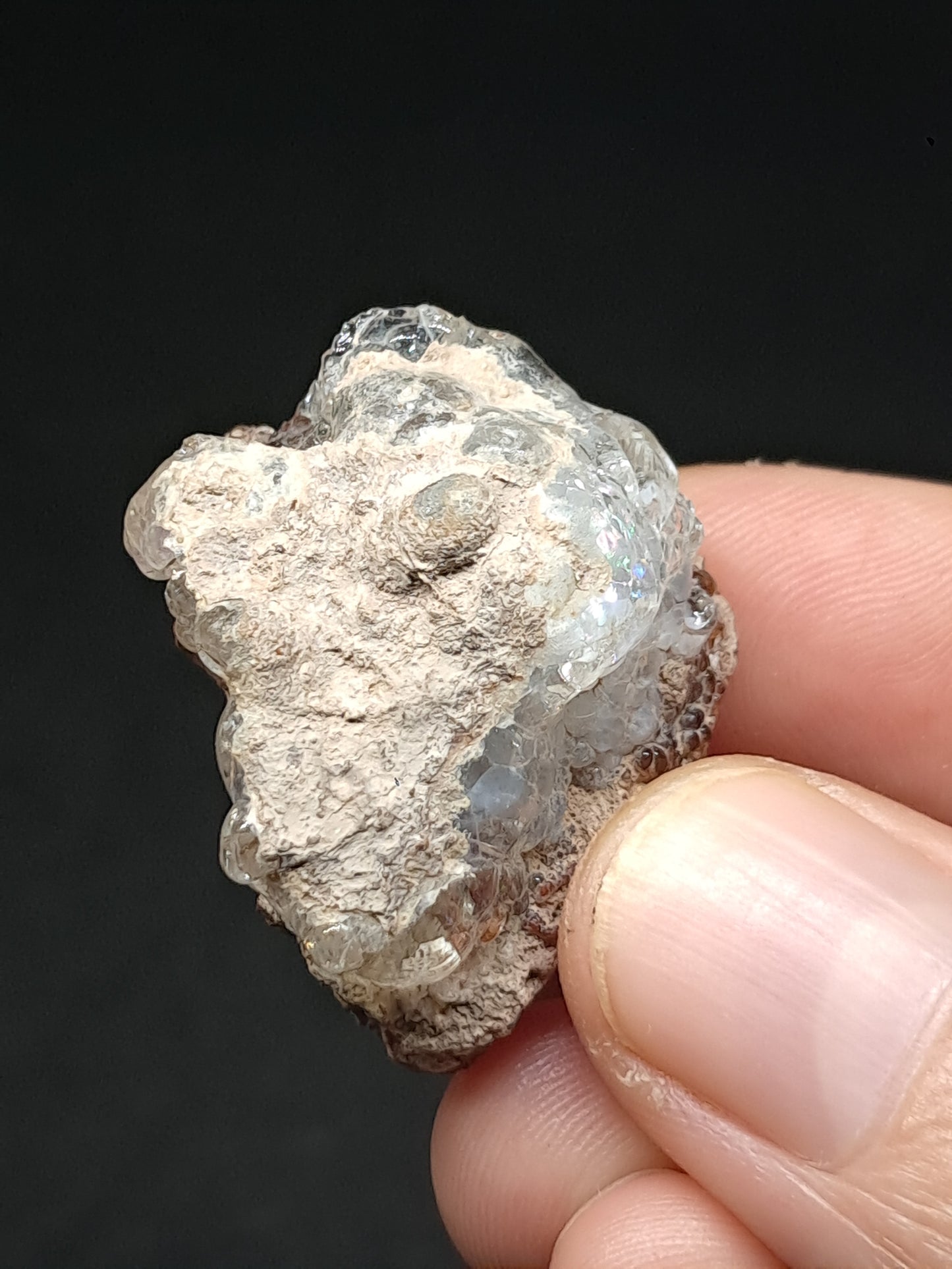 Hyalite Opal on Matrix (Mexico) Rough Crystal Stone | UV-Reactive Mineral Specimen #OH16