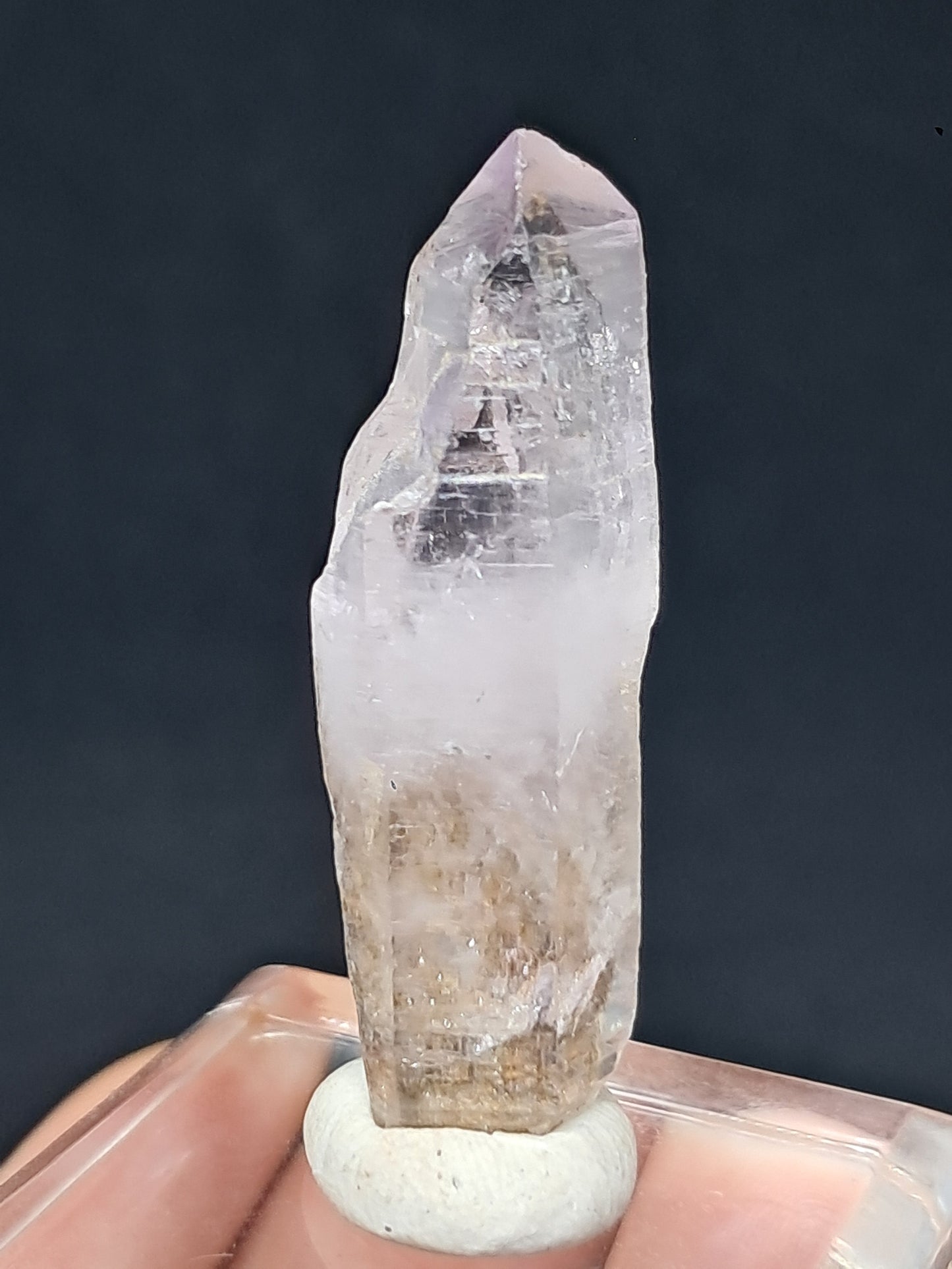 Cristal biterminado de amatista de Veracruz (México) | Punta natural | Ejemplar mineral n.° VA39