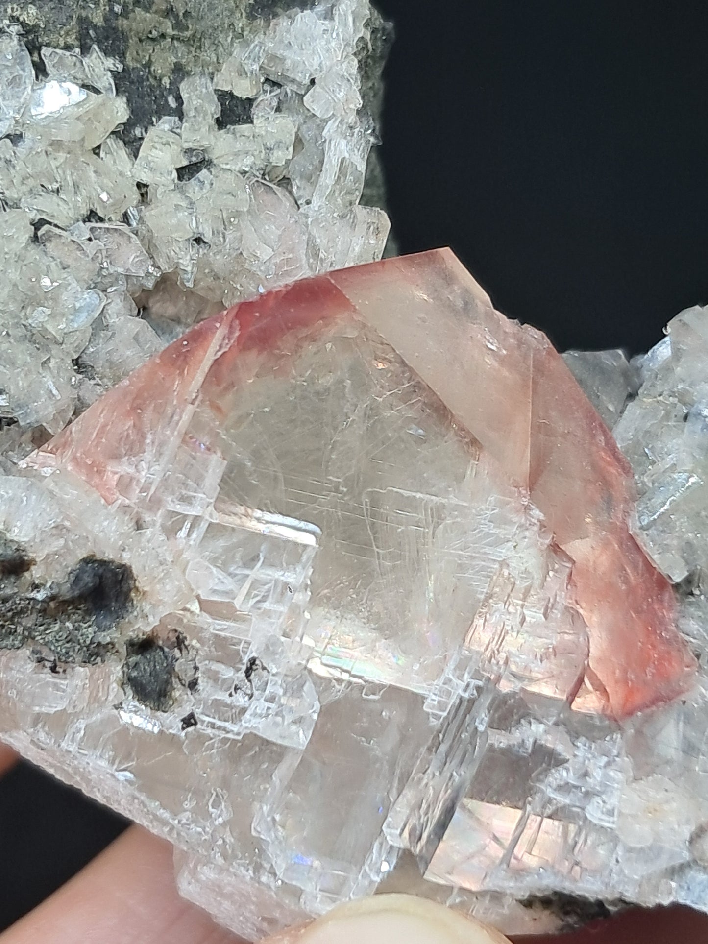 Calcita frambuesa mohosa *Hallazgo raro* (Pithampur) Cristal natural | Piedra en bruto | Muestra mineral #CA32