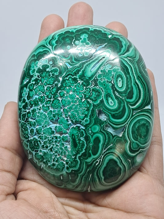 Malachite w/ Chrysocolla | Half Polished Half Rough | Natural Stone | Large Size | Beautiful Patterns #CM18