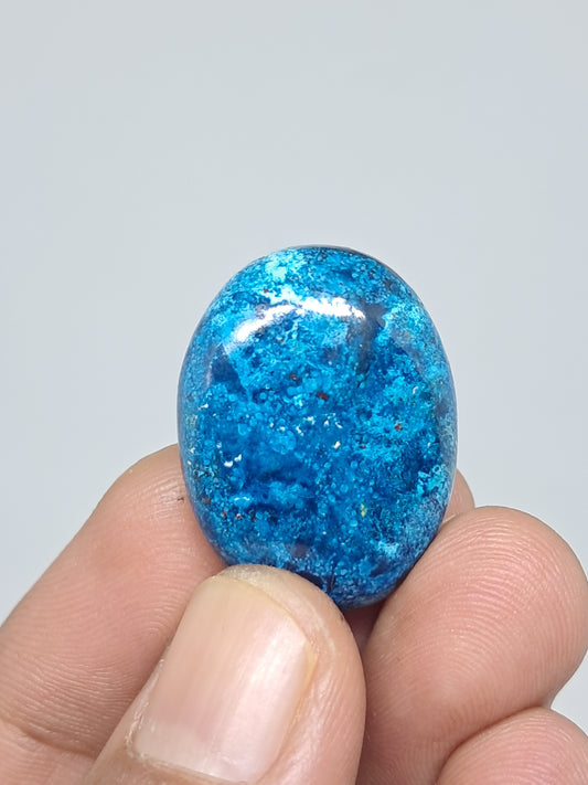 Chrysocolla w/ Azurite and Shattuckite Palmstone | Polished Natural Stone CM12