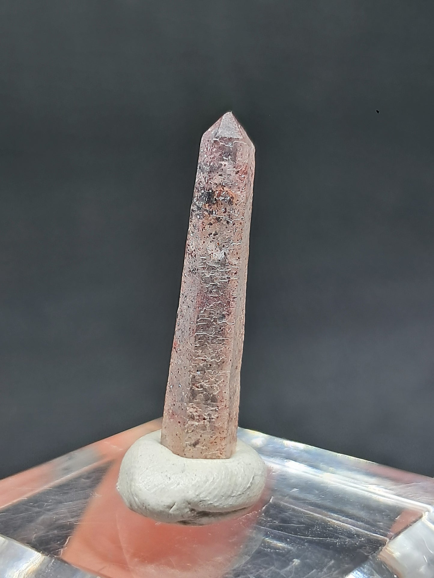 Quartz w/ Hematite Inclusions (Karur) Natural Crystal Point | Mineral Specimen #HPQ68