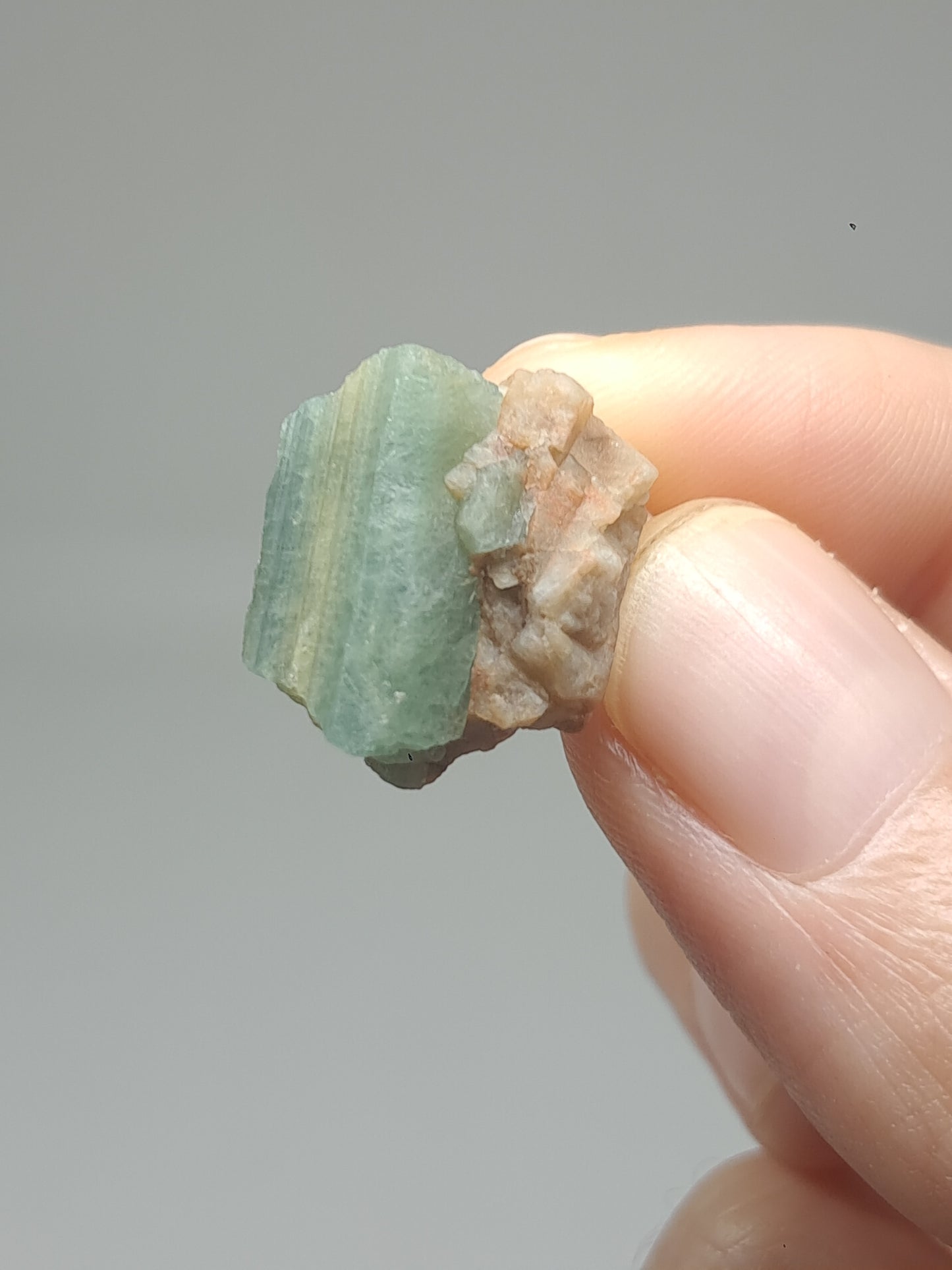 Aquamarine on Matrix (Karur) Rough Natural Crystal | Mineral Specimen #AQM42