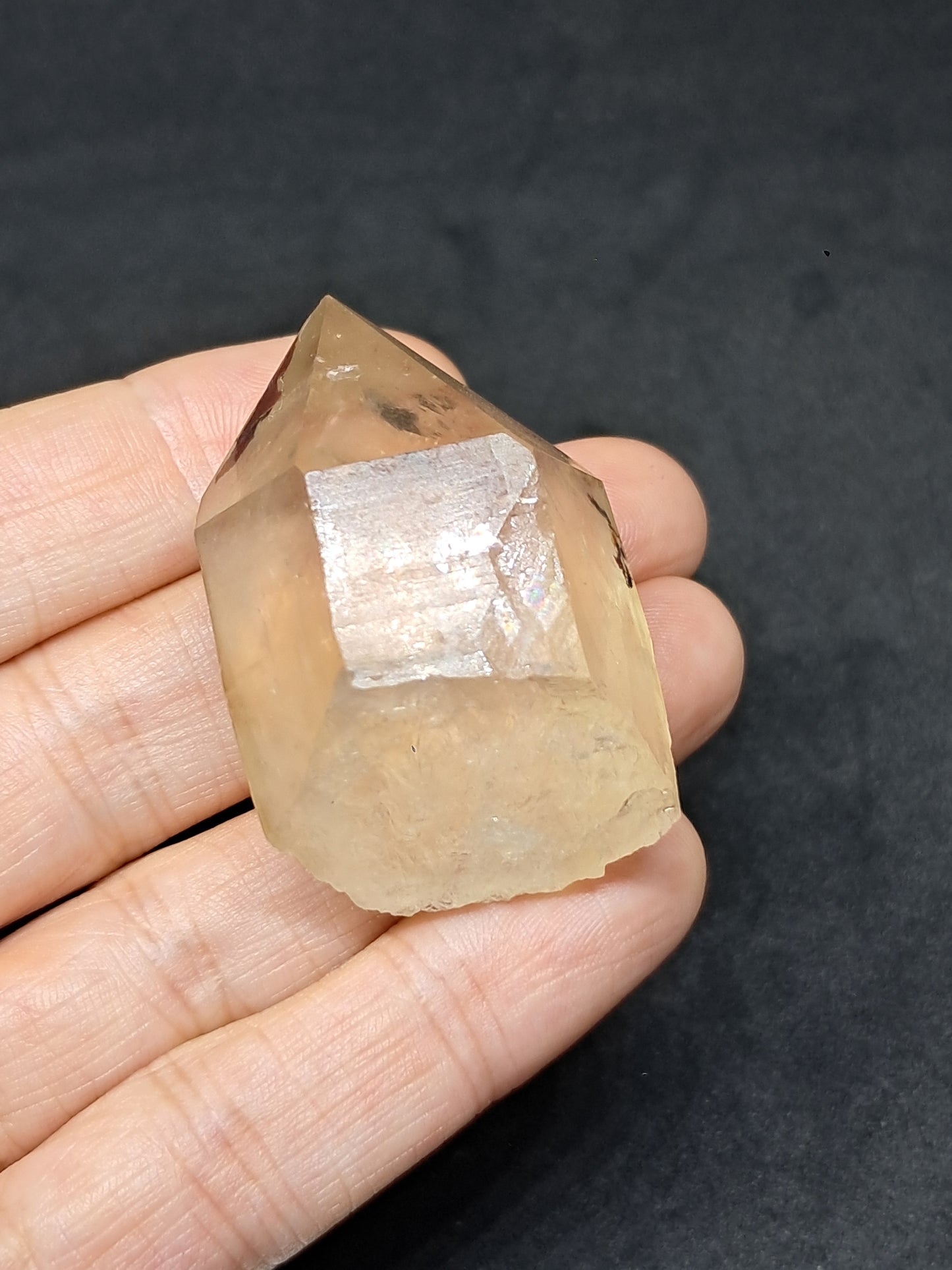 Natural Citrine "Kundalini" with Hematite (Democratic Republic of Congo) Crystal Point | Mineral Specimen #CTN19