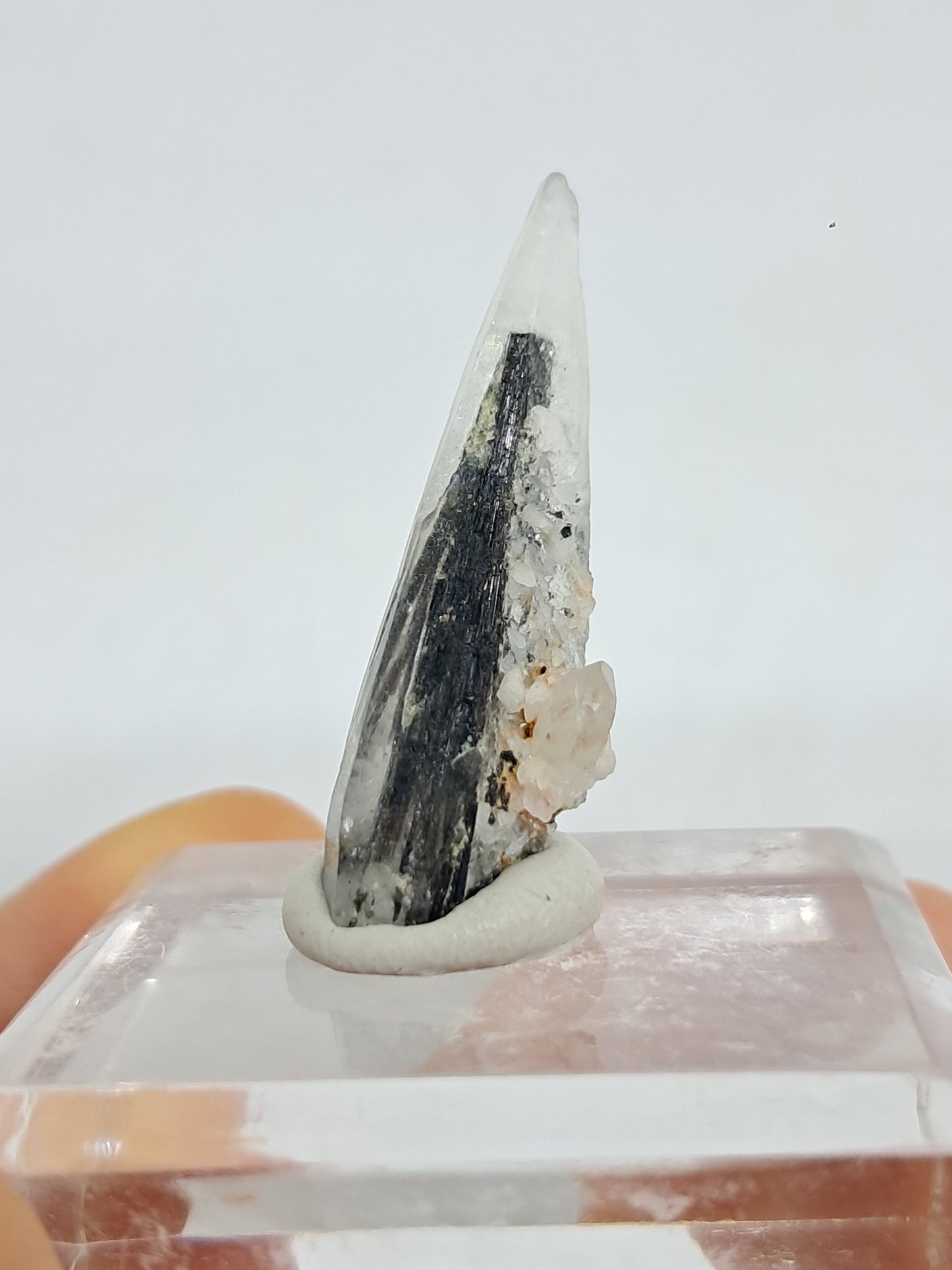 Tourmalinated Quartz Crystal Point (Karur) Natural Stone | Mineral Specimen #TQ26