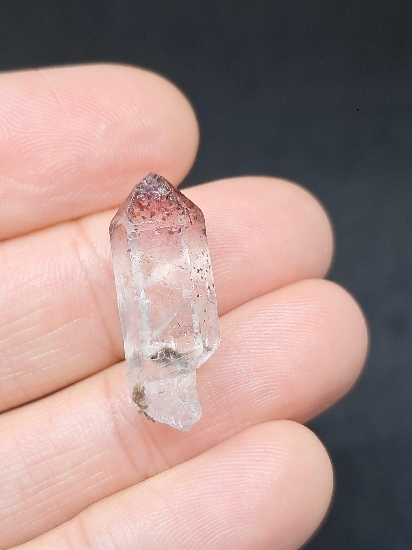 Quartz w/ Hematite Inclusions (Karur) Natural Crystal Point | Mineral Specimen #HPQ69
