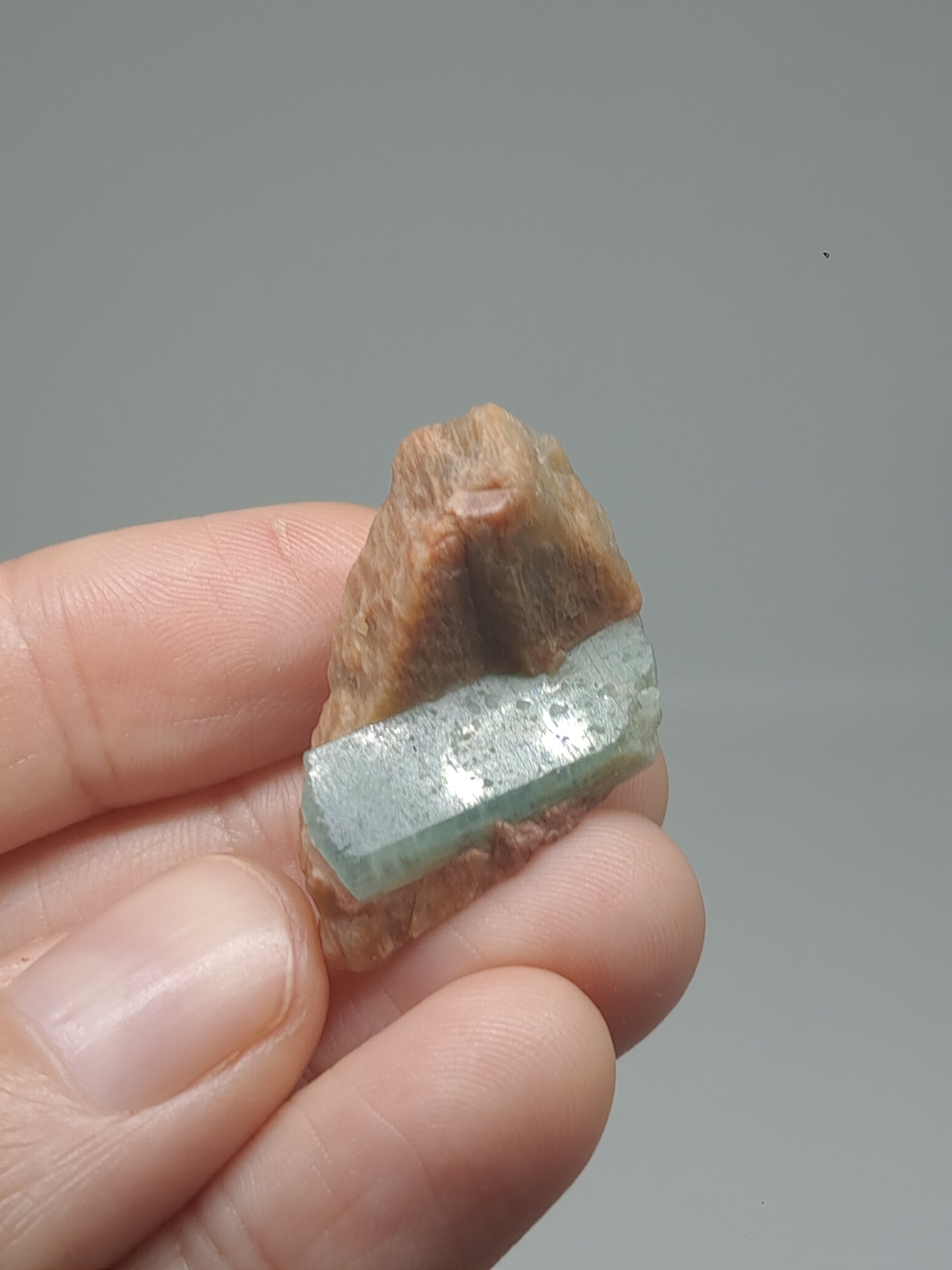 Aquamarine on Matrix (Karur) Rough Natural Crystal | Mineral Specimen #AQM44