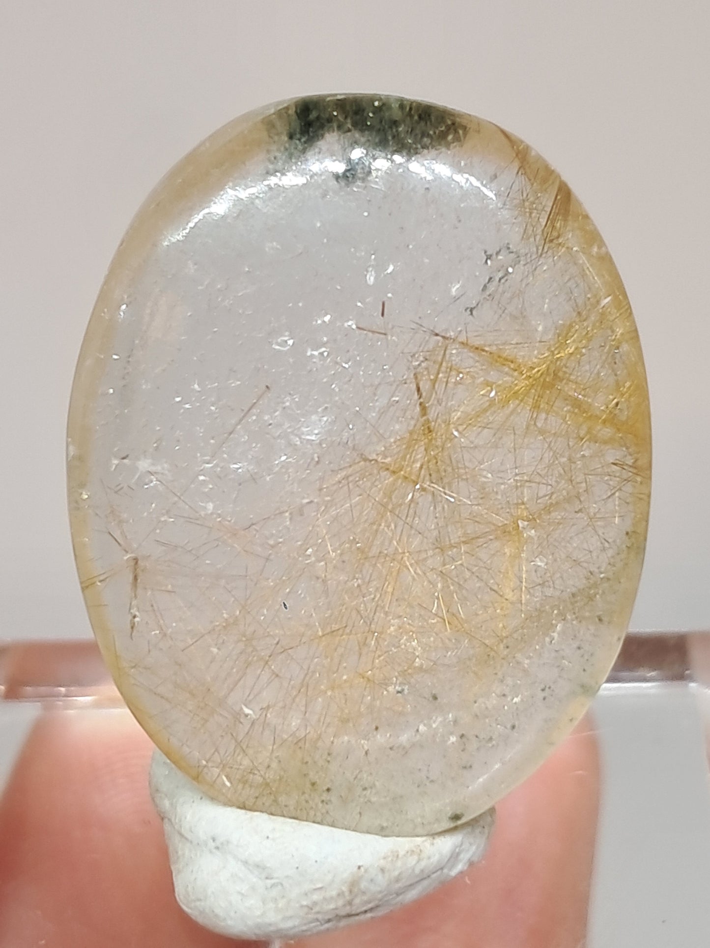 Piedra de palma de cuarzo rutilado | Piedra pulida | Cristal natural n.° RQ46